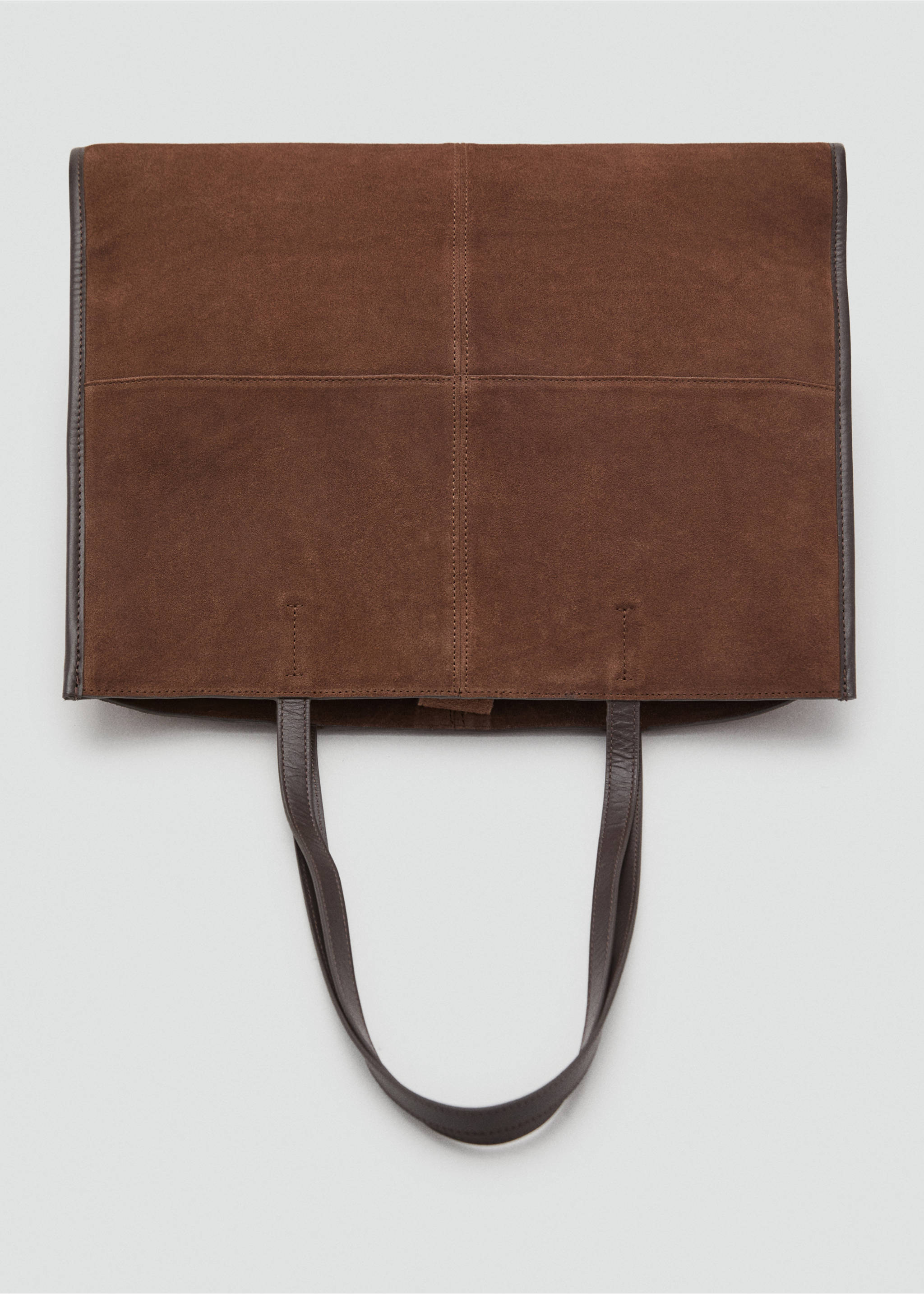 Bolso shopper piel serraje - Detalle del artículo 4, Chocolate. Ref: 17004446-00.