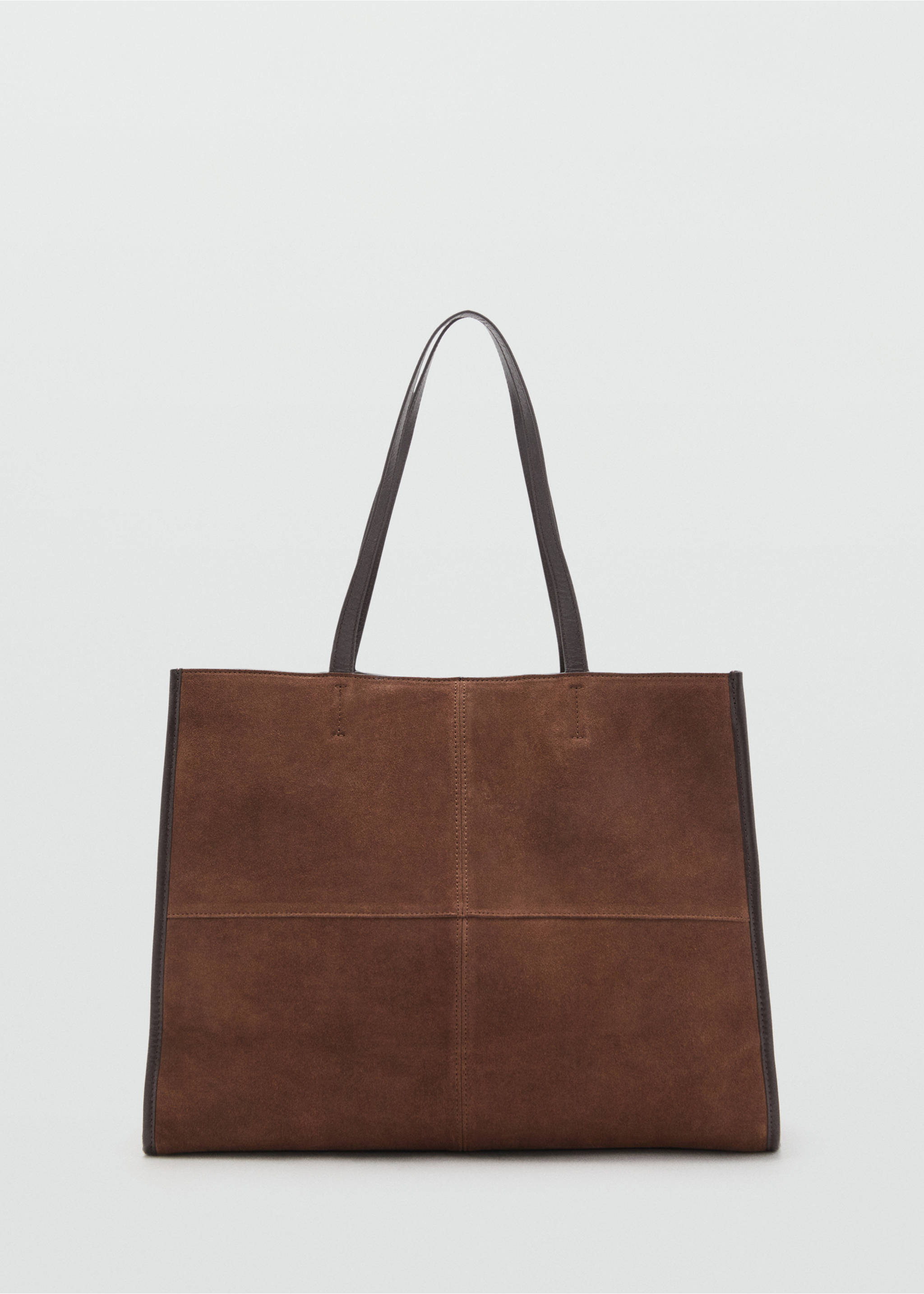 Bolso shopper piel serraje - Artículo sin modelo, Chocolate. Ref: 17004446-00.