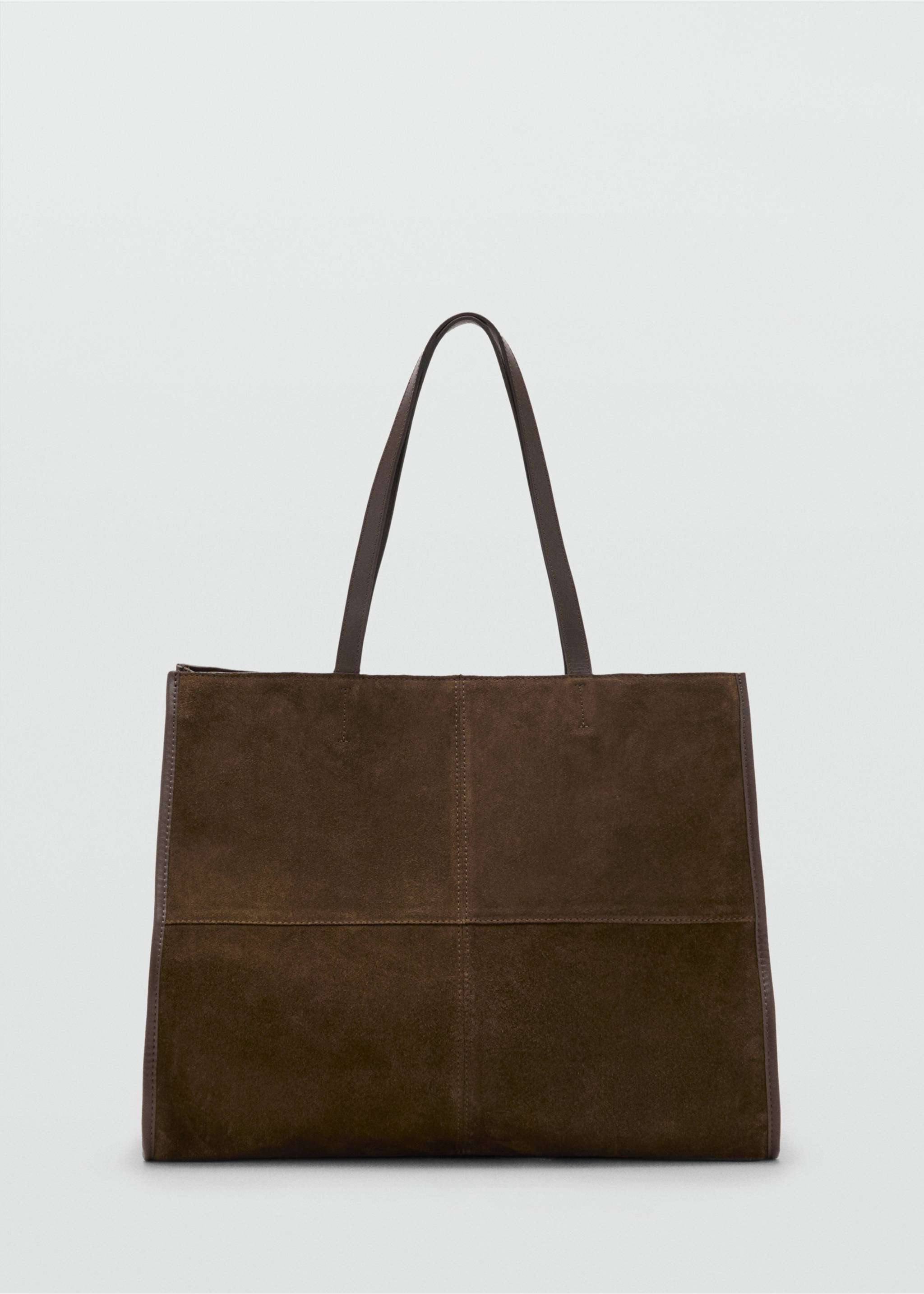 Suede leather shopper bag - Article without model, Khaki. Ref: 17004446-00.
