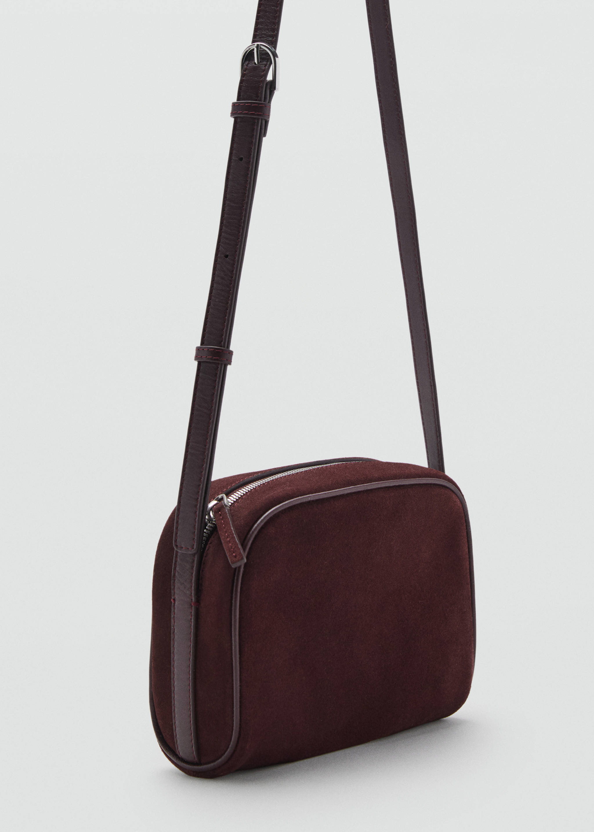 Suede leather shoulder bag - Medium plane