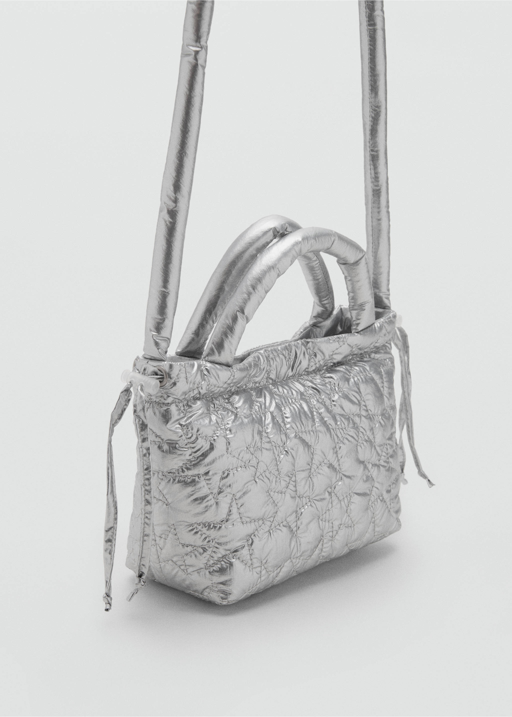 Star metallic bag - Medium plane, Silver. Ref: 17004448-00.