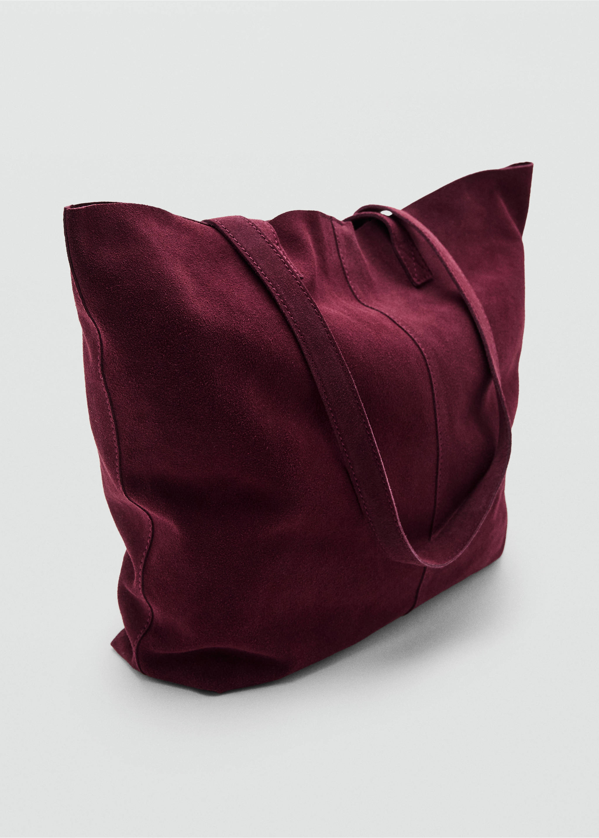 Kožená kabelka tote - Náhled ve středové rovině, Bordó. Ref: 17004450-00.