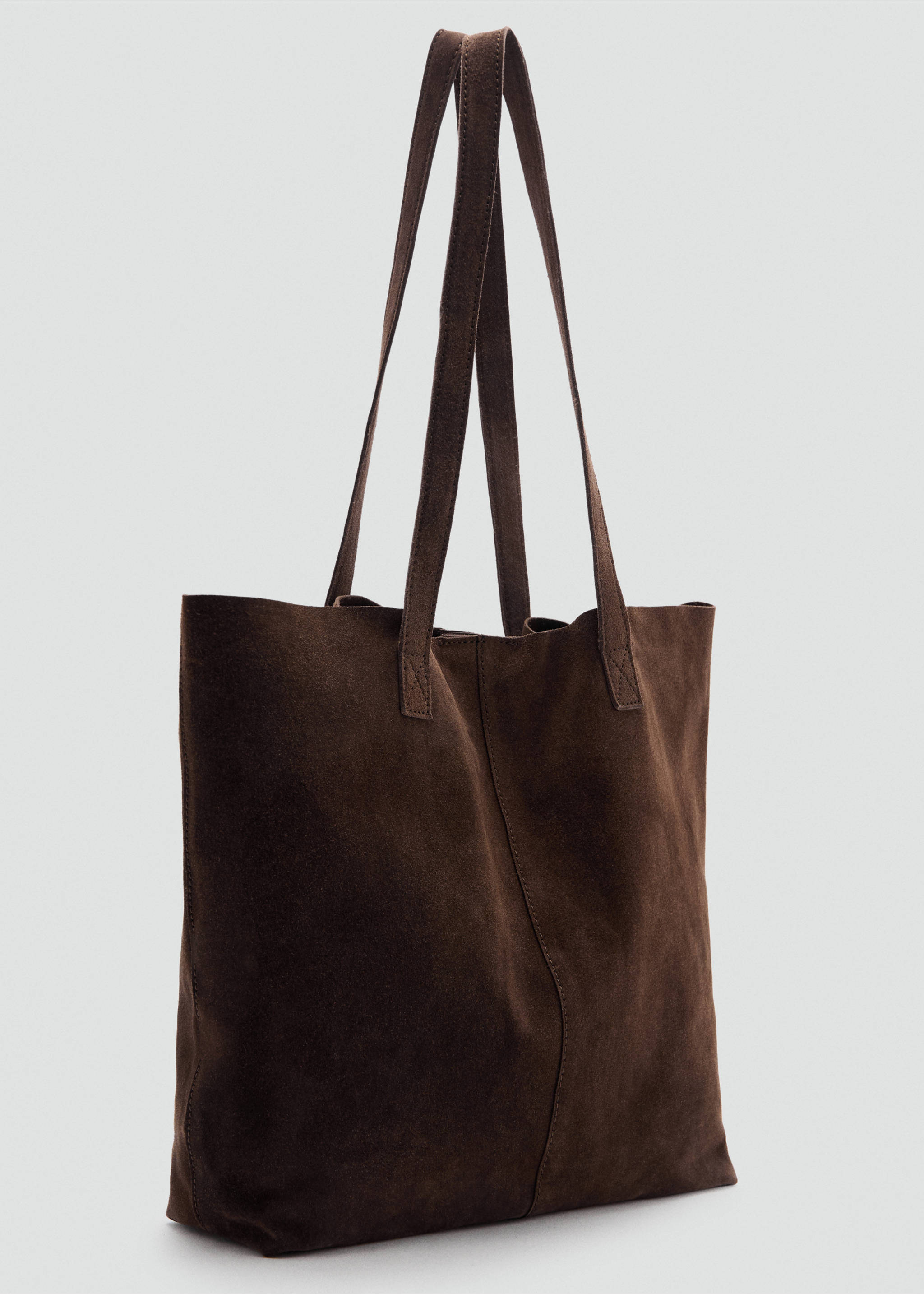 Suede leather bag - Medium plane, Chocolate. Ref: 17004451-00.