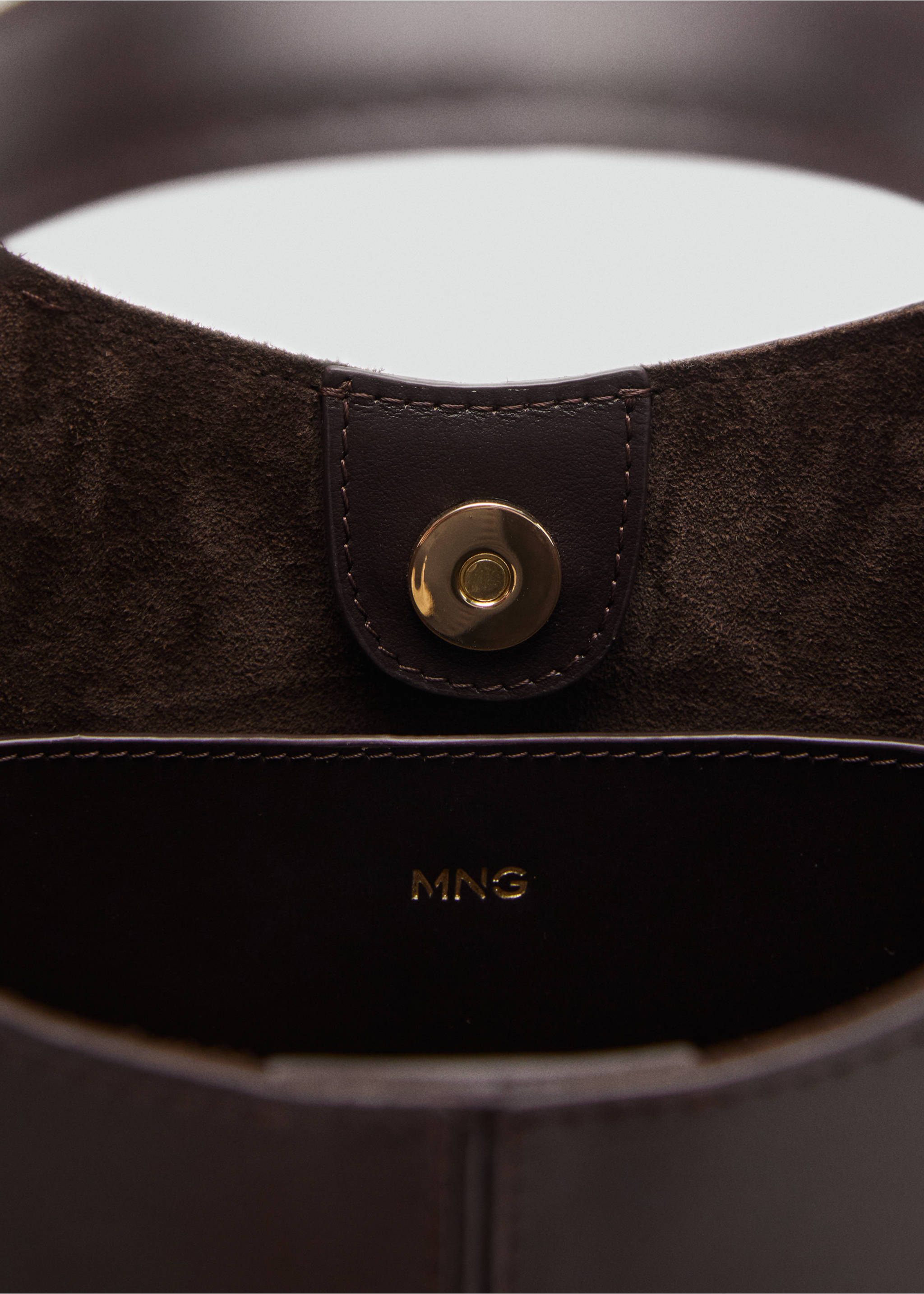 Leather handbag - Details of the article 1, Chocolate. Ref: 17004453-00.