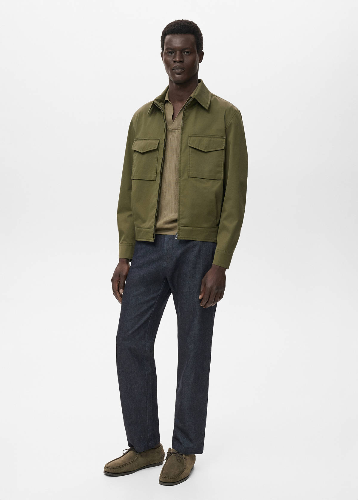 Cotton jacket with pockets