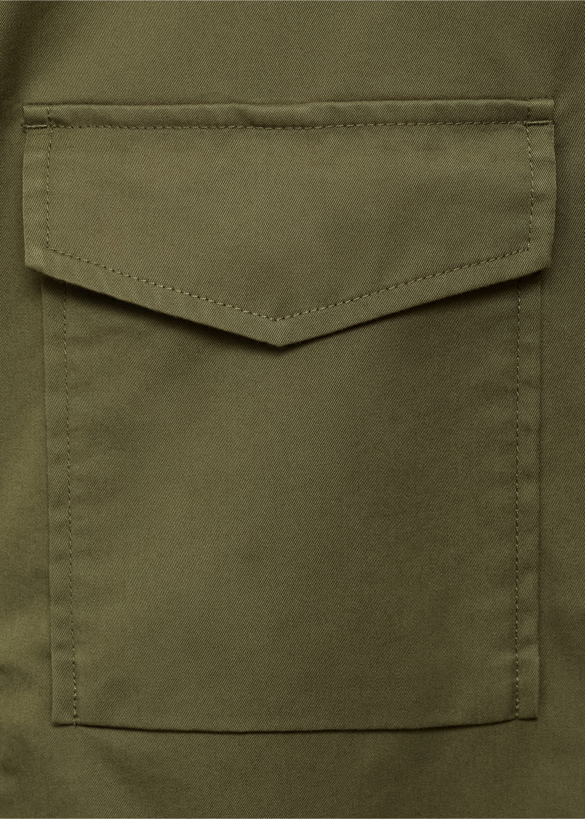 Cotton jacket with pockets - Details of the article 0, Olive Green. Ref: 17005142-00.