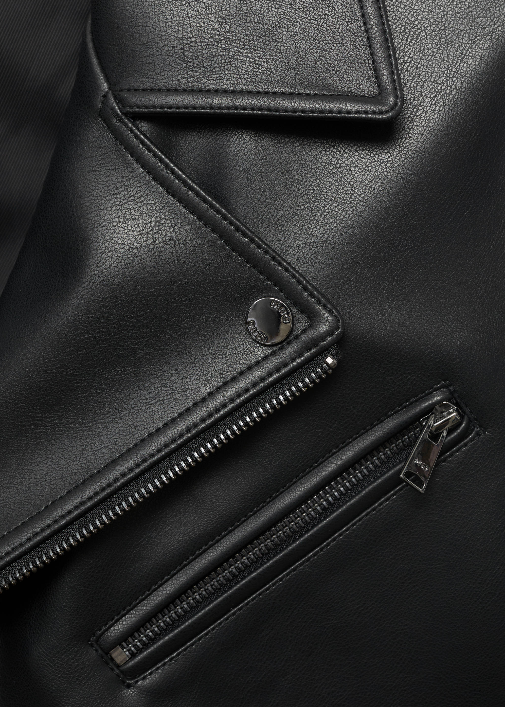 Cazadora biker efecto piel - Detalle del artículo 8, Negro. Ref: 17005146-00.