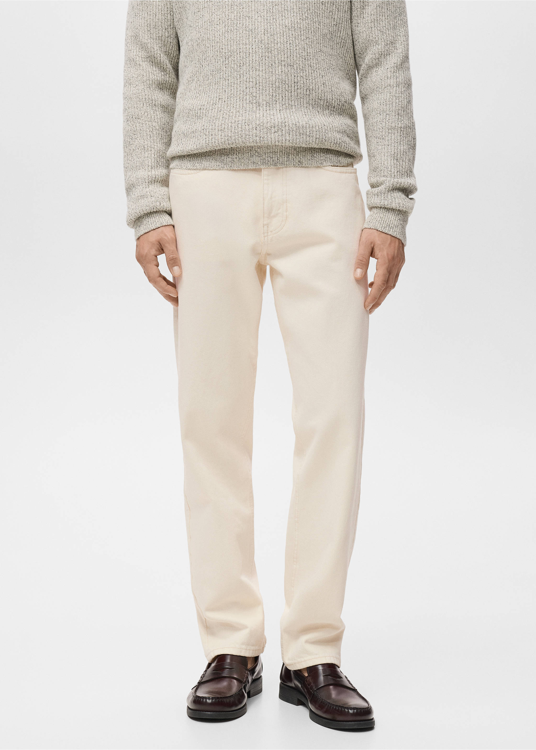 Bob regular-fit jeans - Medium plane, Ecru. Ref: 17005147-00.