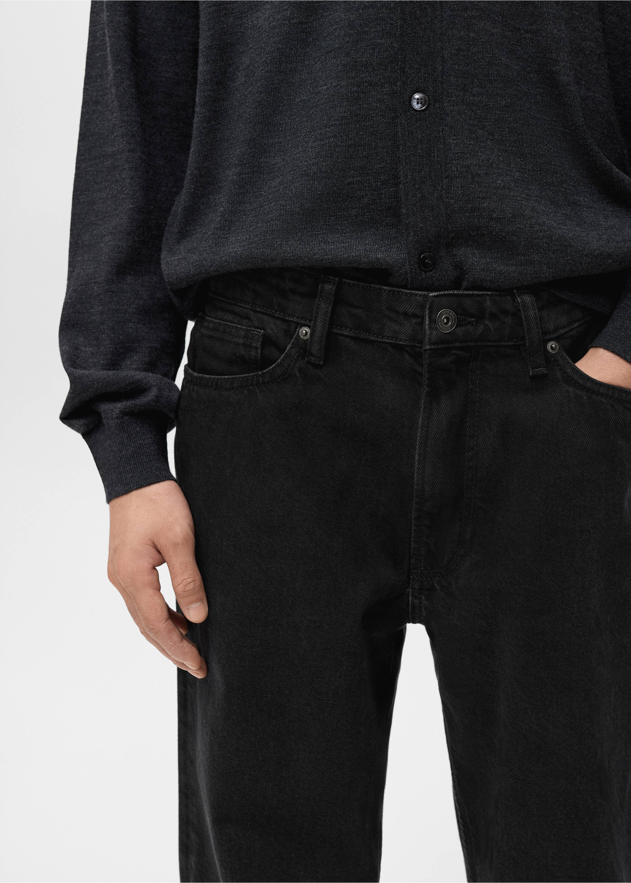 Jeans Sammy  cropped carrot fit - Detalle del artículo 1, Denim negro. Ref: 17005149-00.