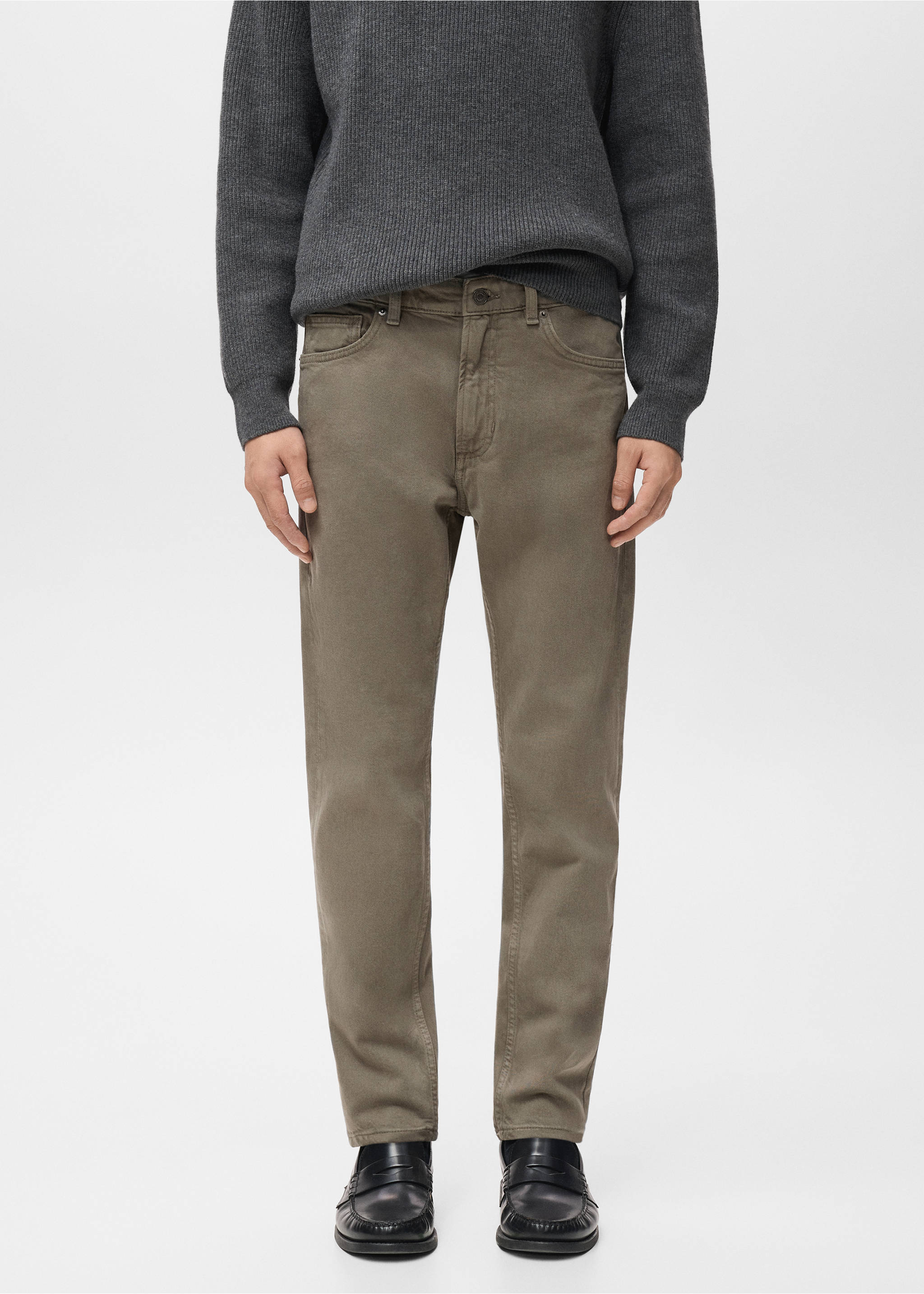 Ben cropped tapered-fit jeans - Medium plane, Dark Green. Ref: 17005150-00.