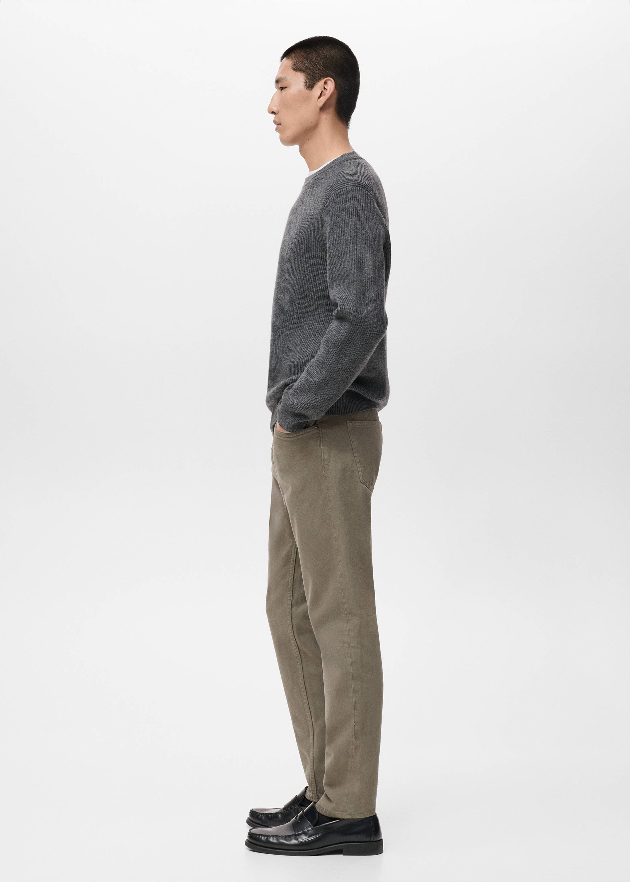 Ben cropped tapered-fit jeans - Details of the article 2, Dark Green. Ref: 17005150-00.