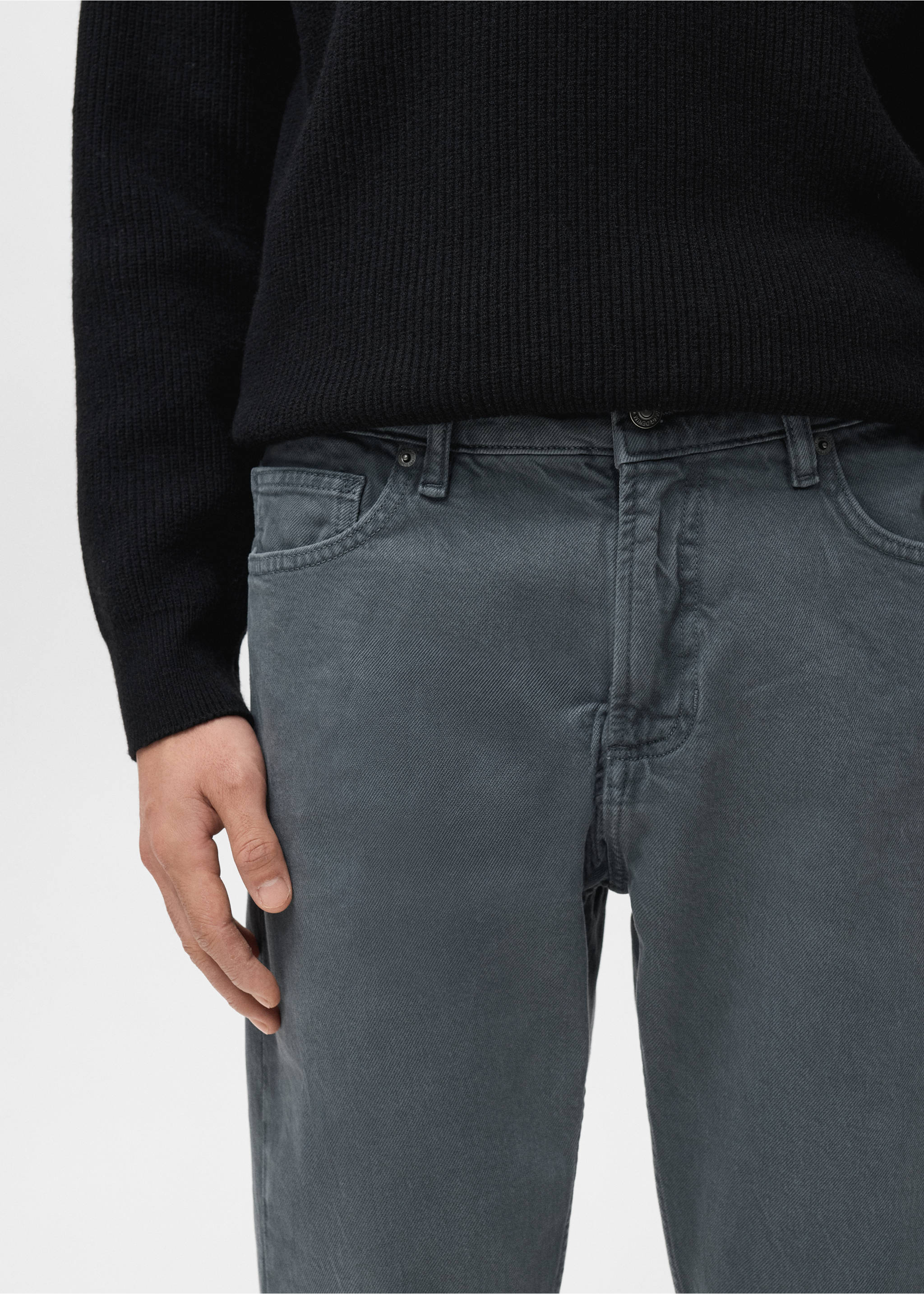 Jean Ben cropped tapered-fit - Détail de l'article 1, Gris foncé. Ref: 17005150-00.