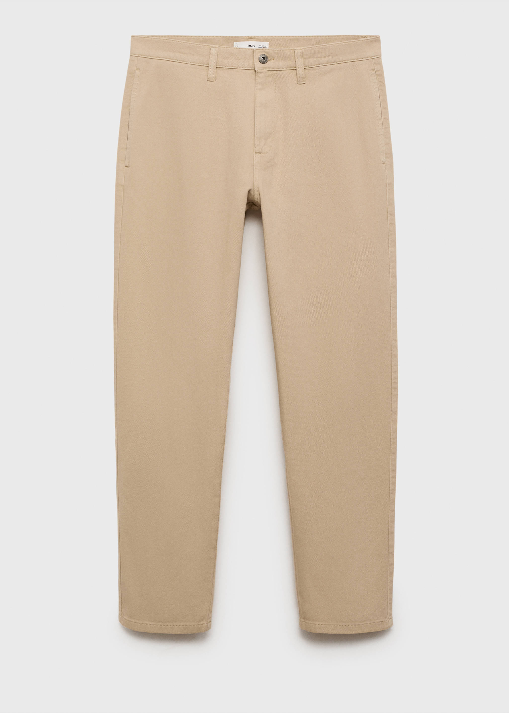Regular-Fit-Baumwollhose - Artikel ohne Model, Beige. Ref: 17005151-00.