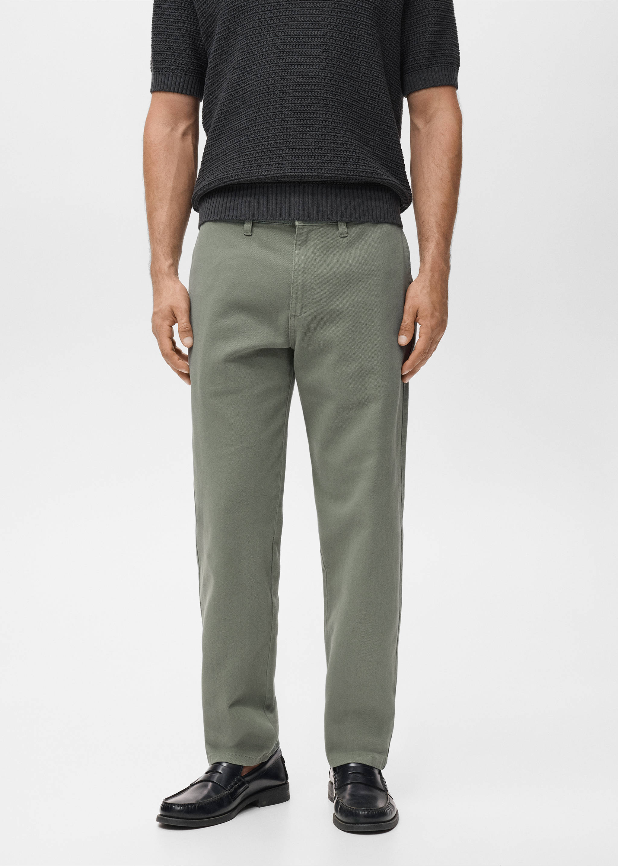 Jean coton regular-fit - Plan moyen, Vert moyen. Ref: 17005151-00.