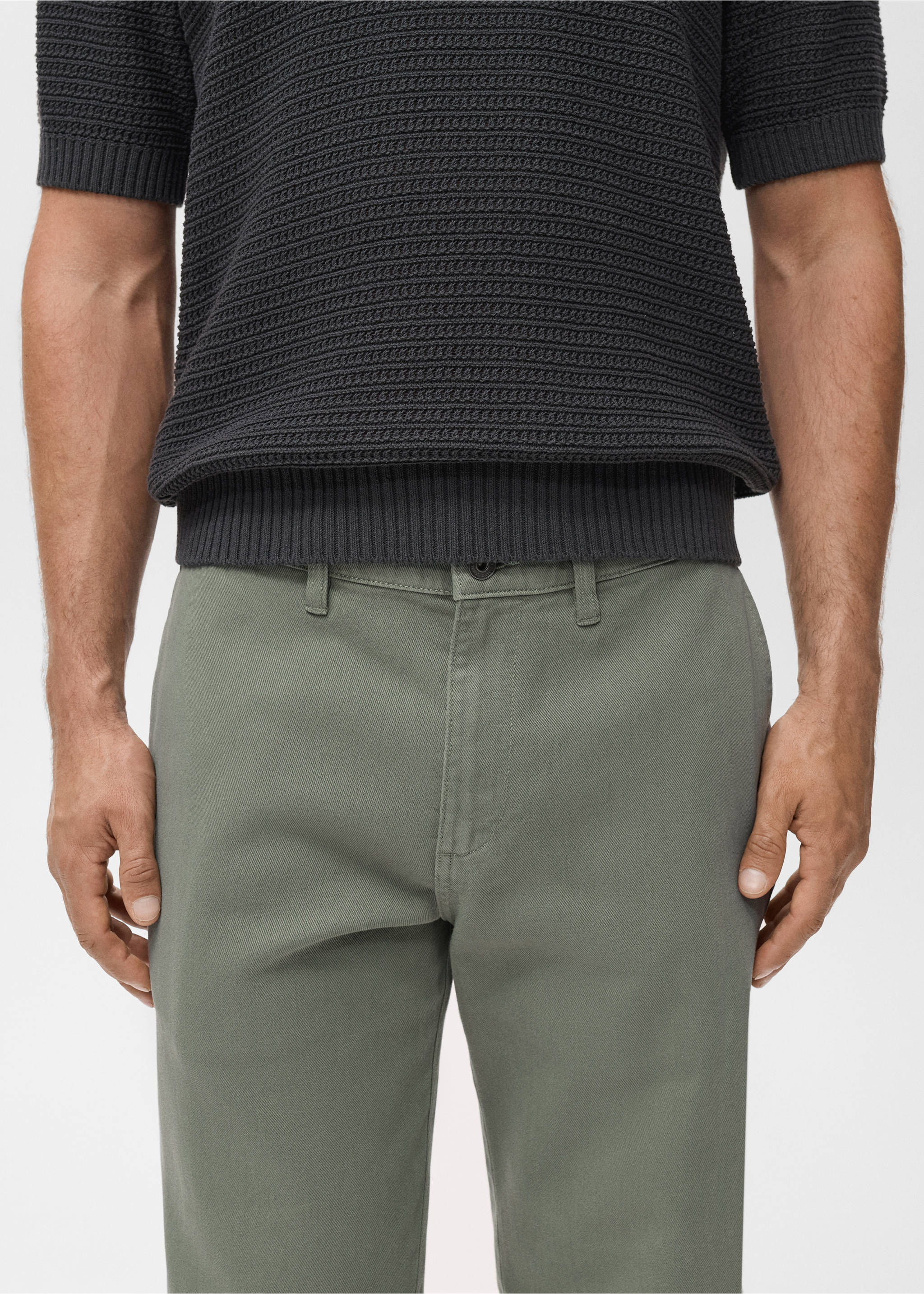 Jean coton regular-fit - Détail de l'article 1, Vert moyen. Ref: 17005151-00.