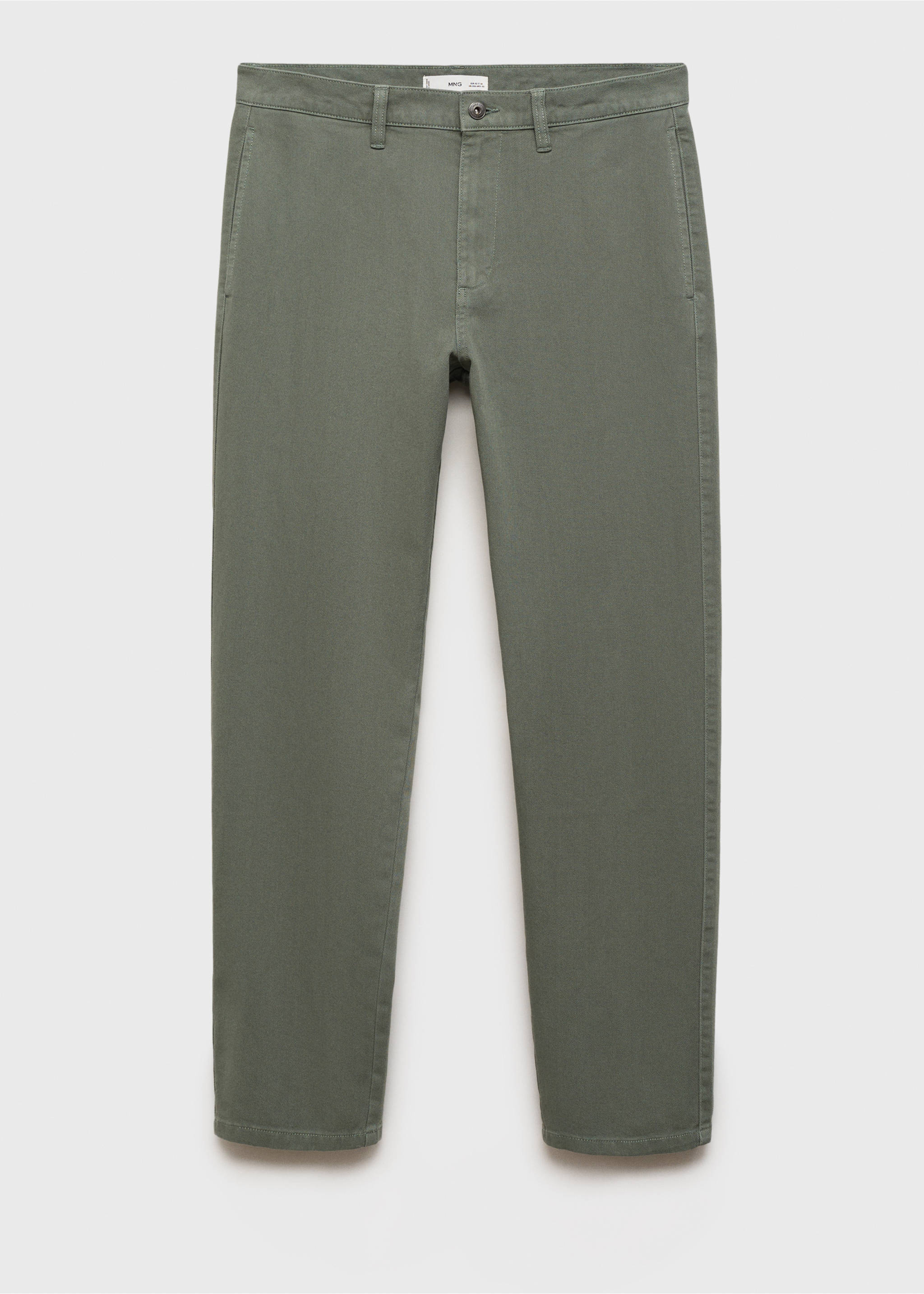 Regular-Fit-Baumwollhose - Artikel ohne Model, Mittelgrün. Ref: 17005151-00.