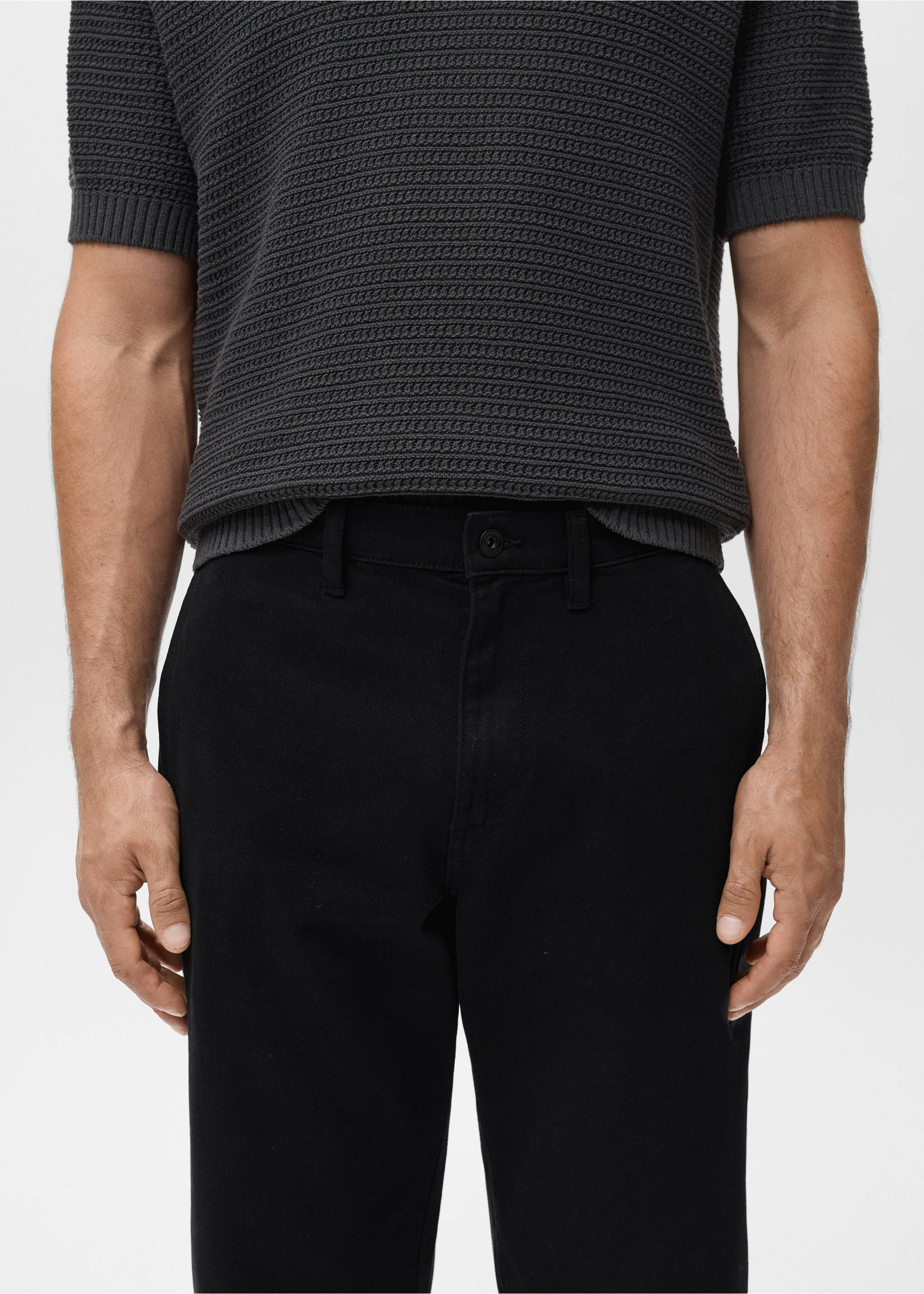 Regular fit cotton jeans - Details of the article 1, Navy. Ref: 17005151-00.