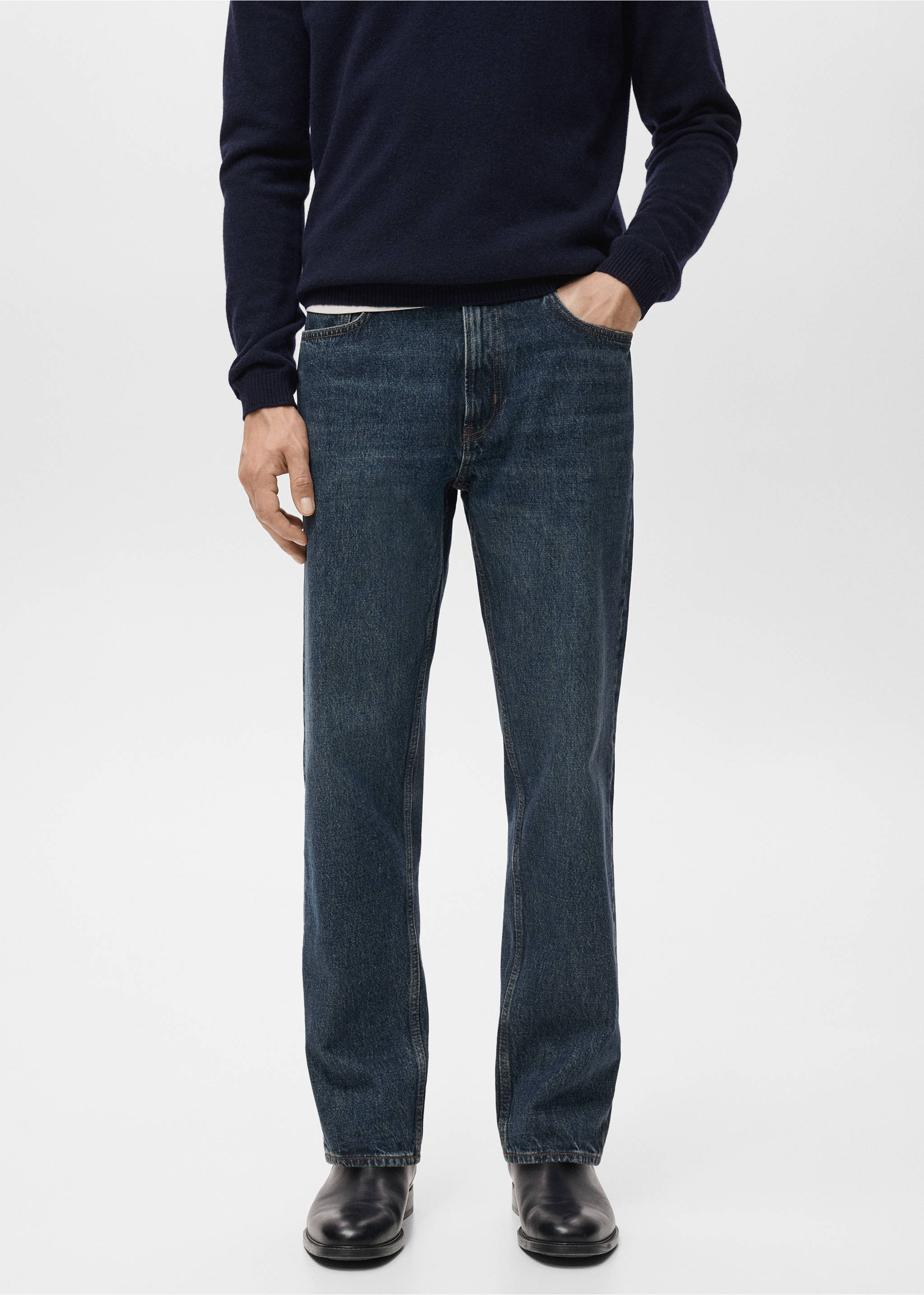 Moby straight-fit dark-wash jeans - Medium plane, Dark Blue. Ref: 17005152-00.