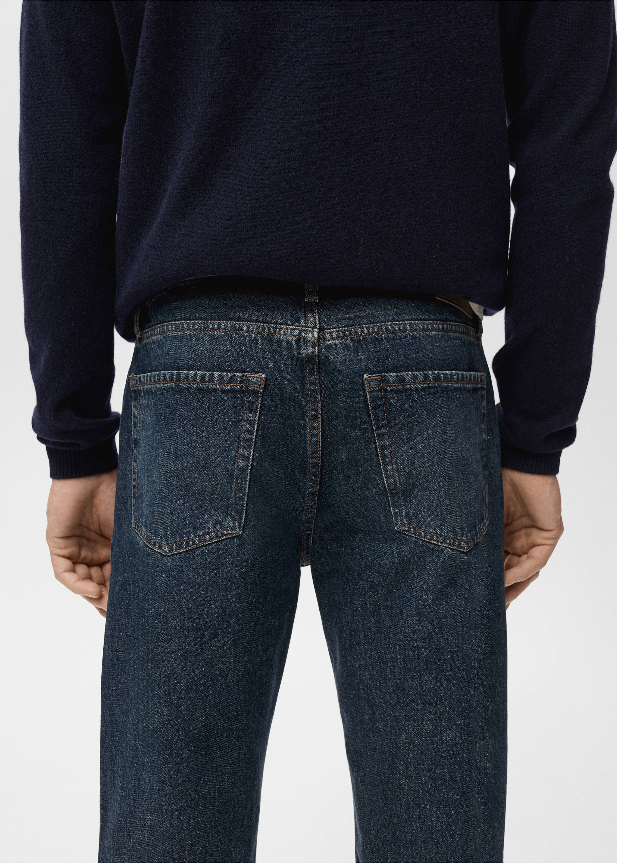 Moby straight-fit dark-wash jeans - Details of the article 3, Dark Blue. Ref: 17005152-00.