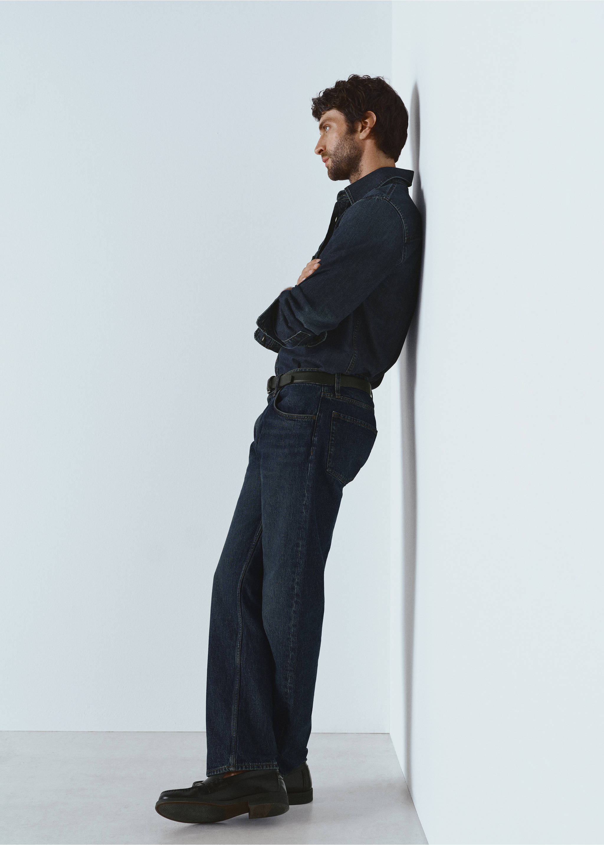 Moby straight-fit dark-wash jeans - Details of the article 5, Dark Blue. Ref: 17005152-00.