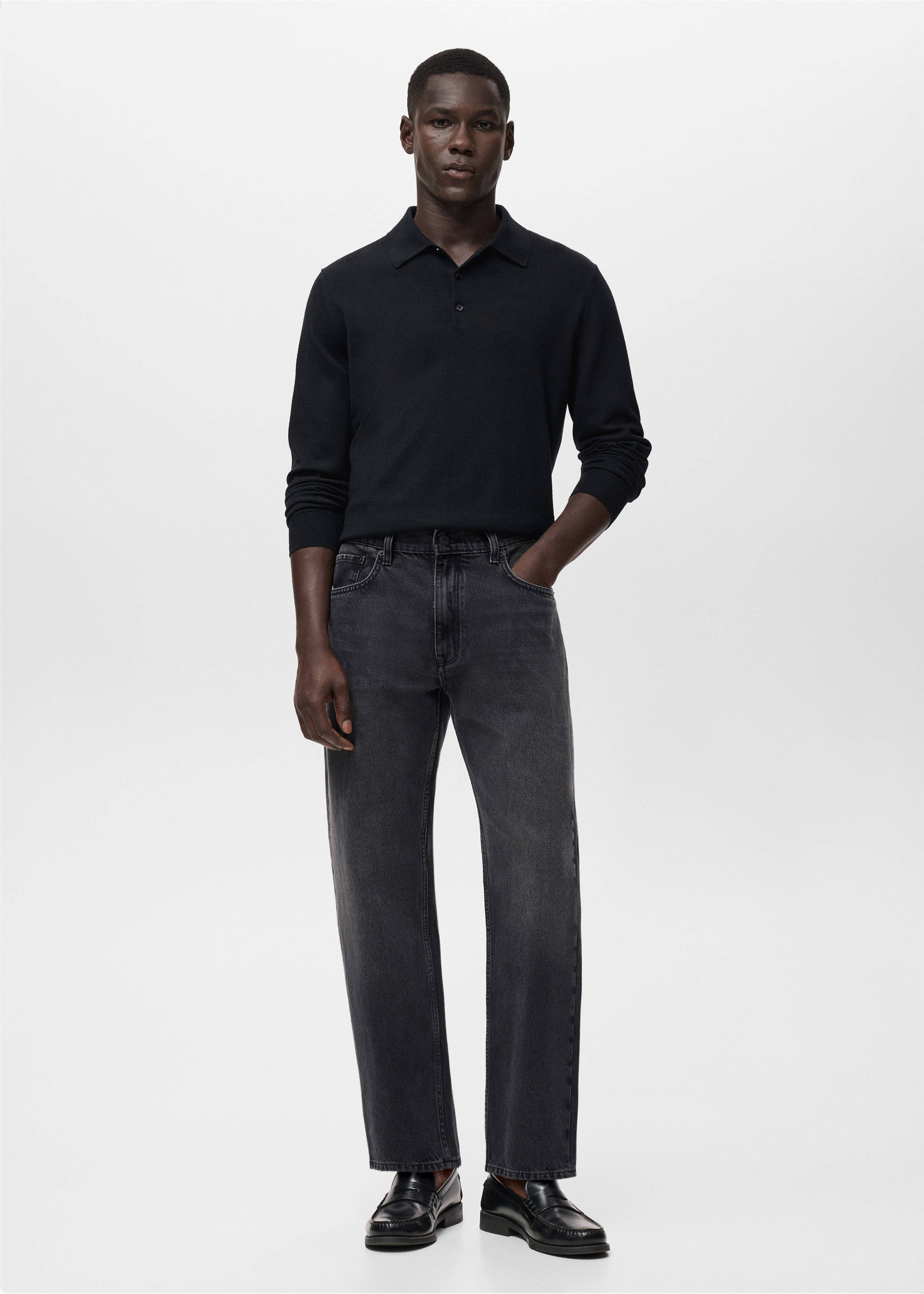Moby straight-fit dark-wash jeans - General plane, Open Grey. Ref: 17005153-00.