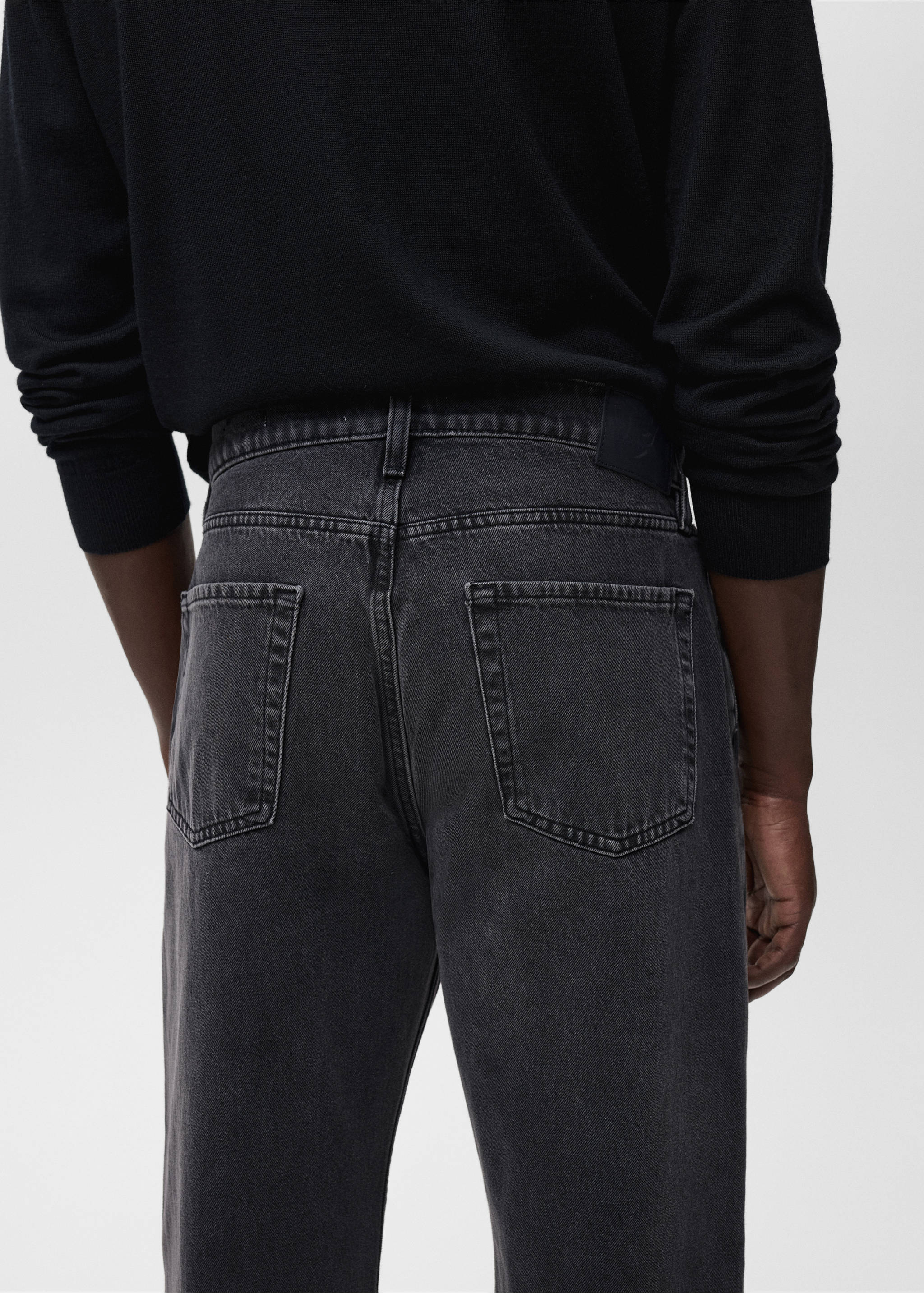 Moby straight-fit dark-wash jeans - Details of the article 3, Open Grey. Ref: 17005153-00.