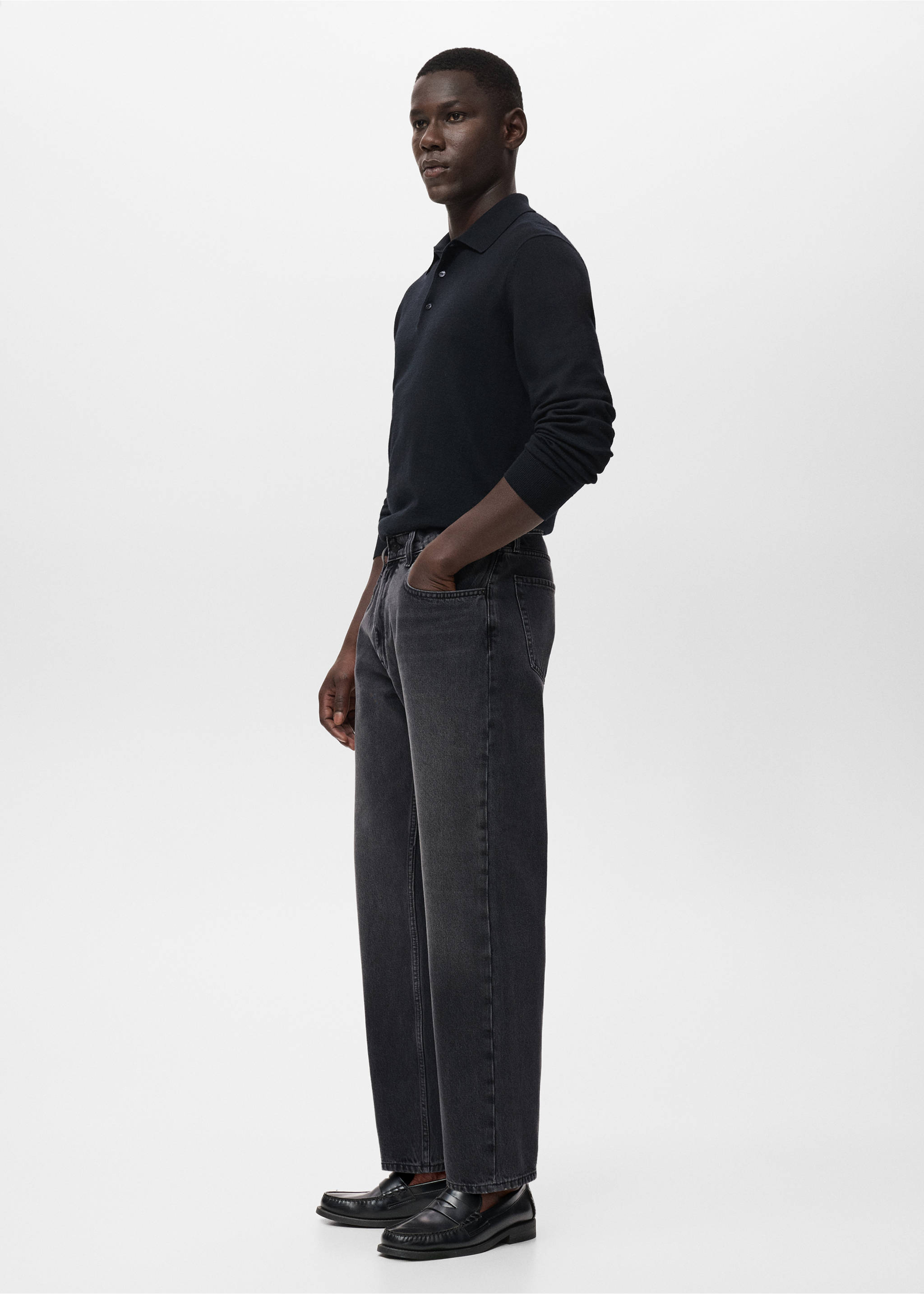 Moby straight-fit dark-wash jeans - Details of the article 2, Open Grey. Ref: 17005153-00.