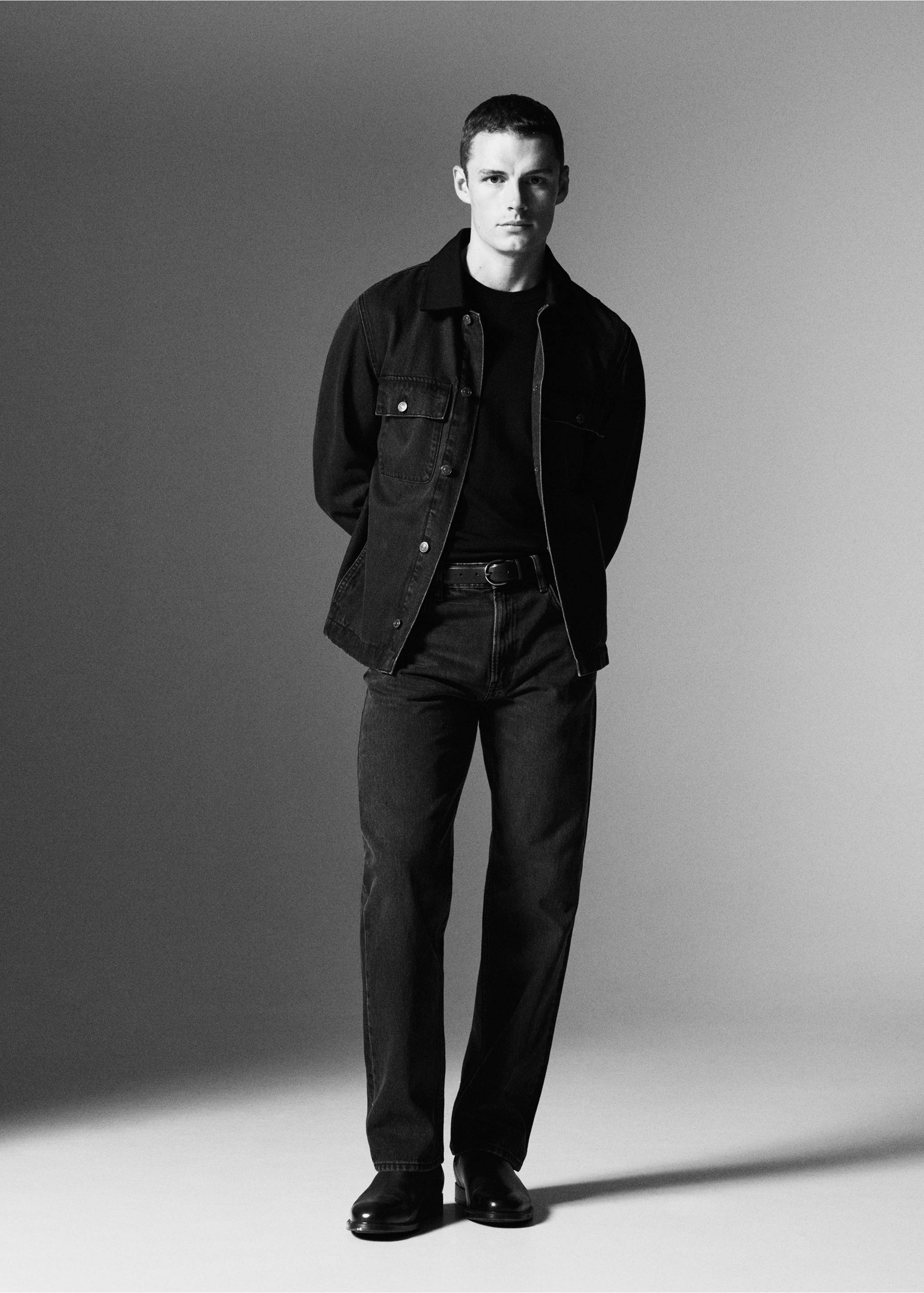 Moby straight-fit dark-wash jeans - Details of the article 5, Open Grey. Ref: 17005153-00.