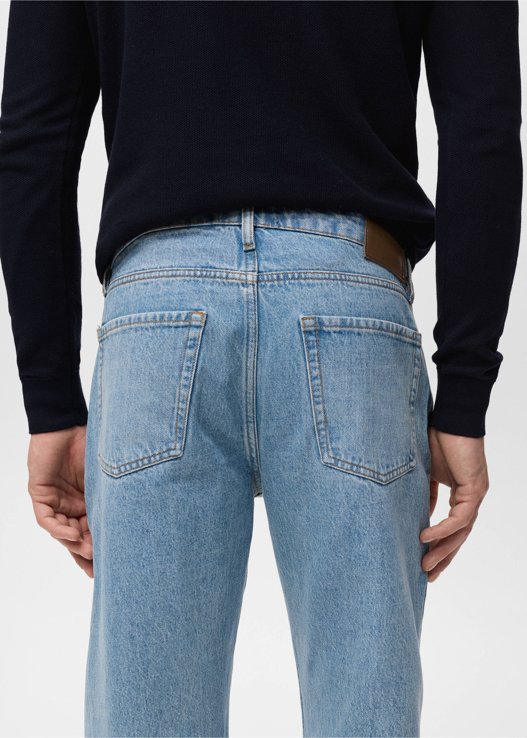 Jean Moby straight-fit délavé clair - Détail de l'article 6, Bleu moyen vintage. Ref: 17005154-00.