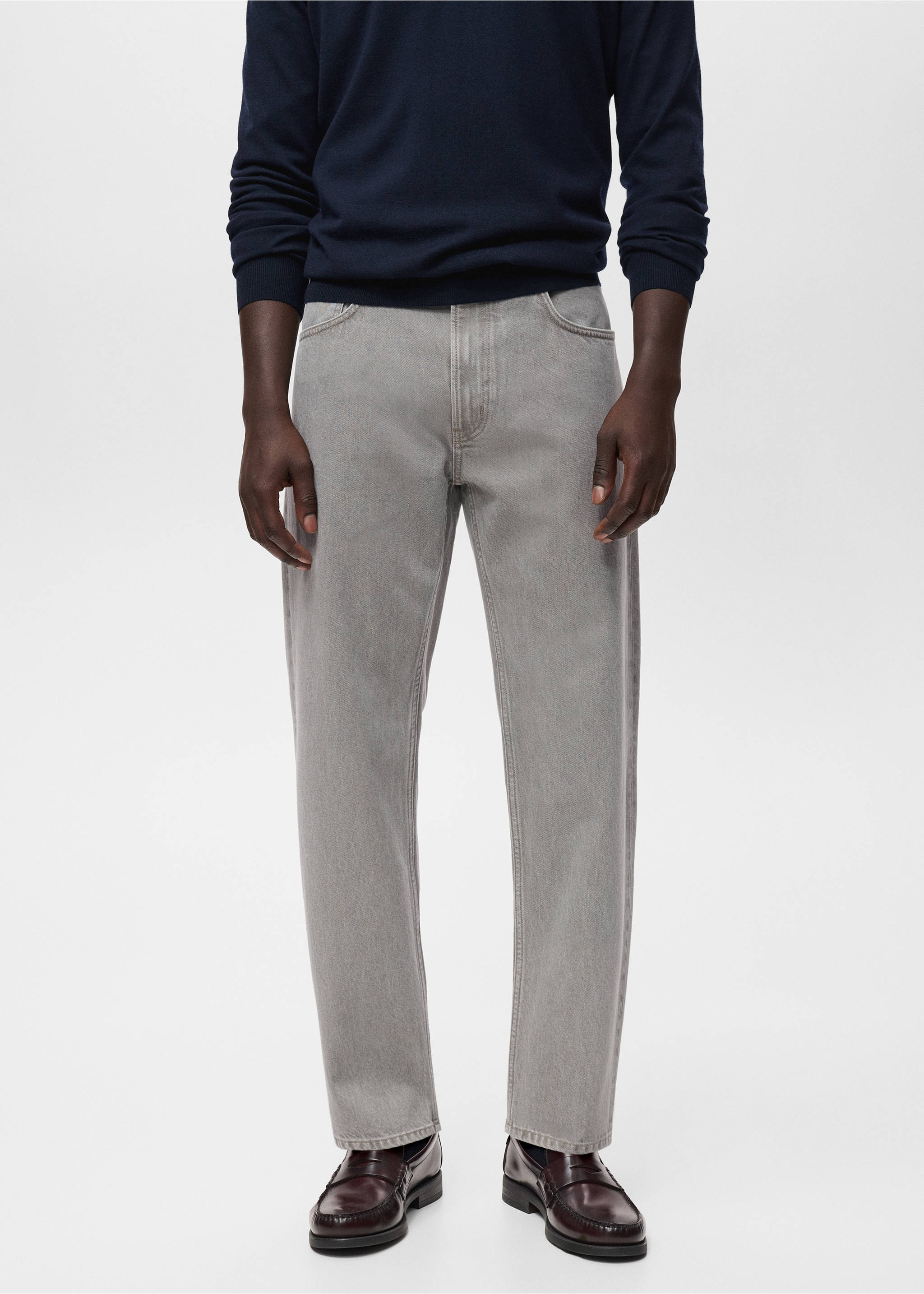 Jeans Moby straight fit - Plano medio, Gris. Ref: 17005155-00.