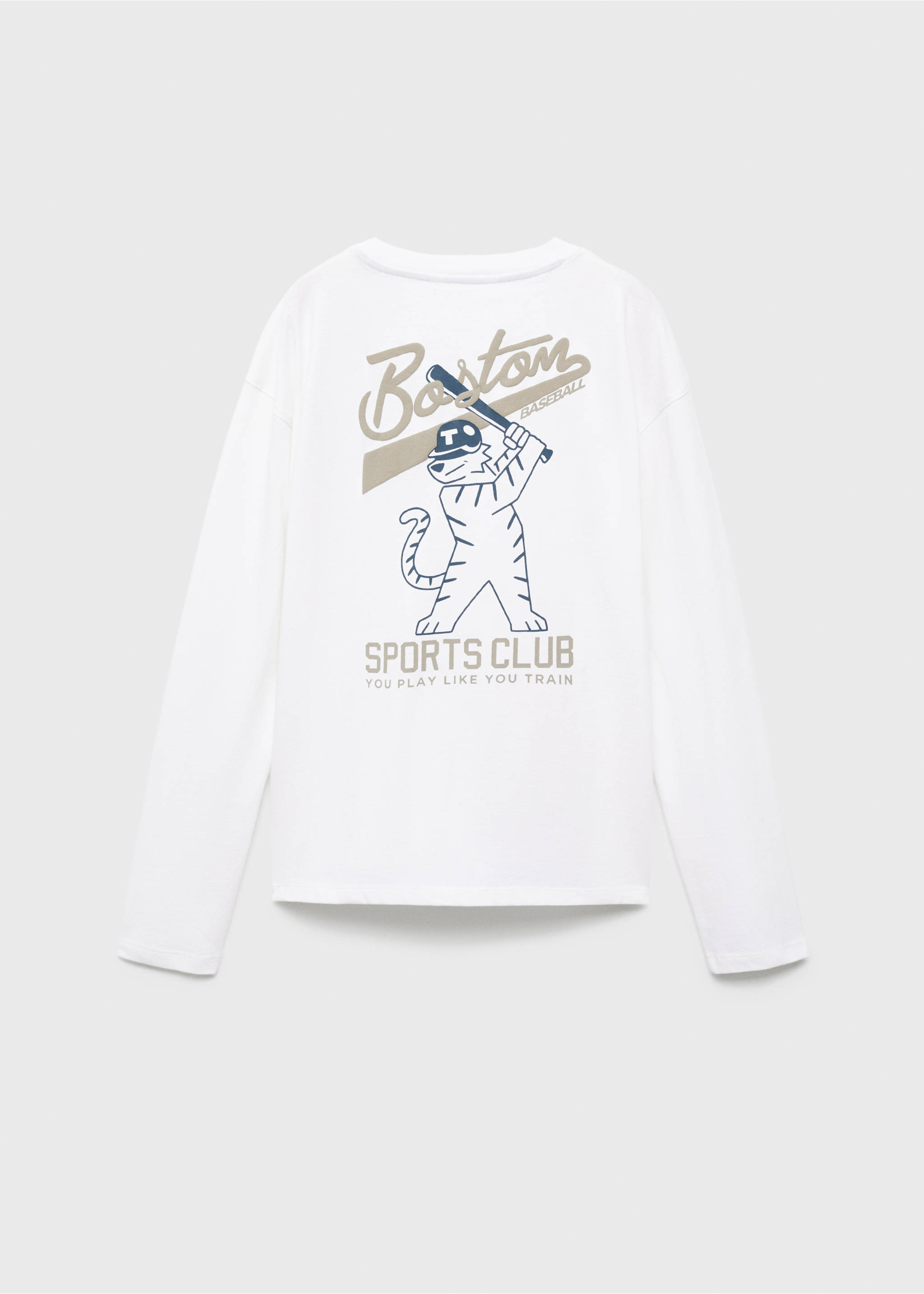 Camiseta estampada algodón - Reverso del artículo, Blanco. Ref: 17005158-00.