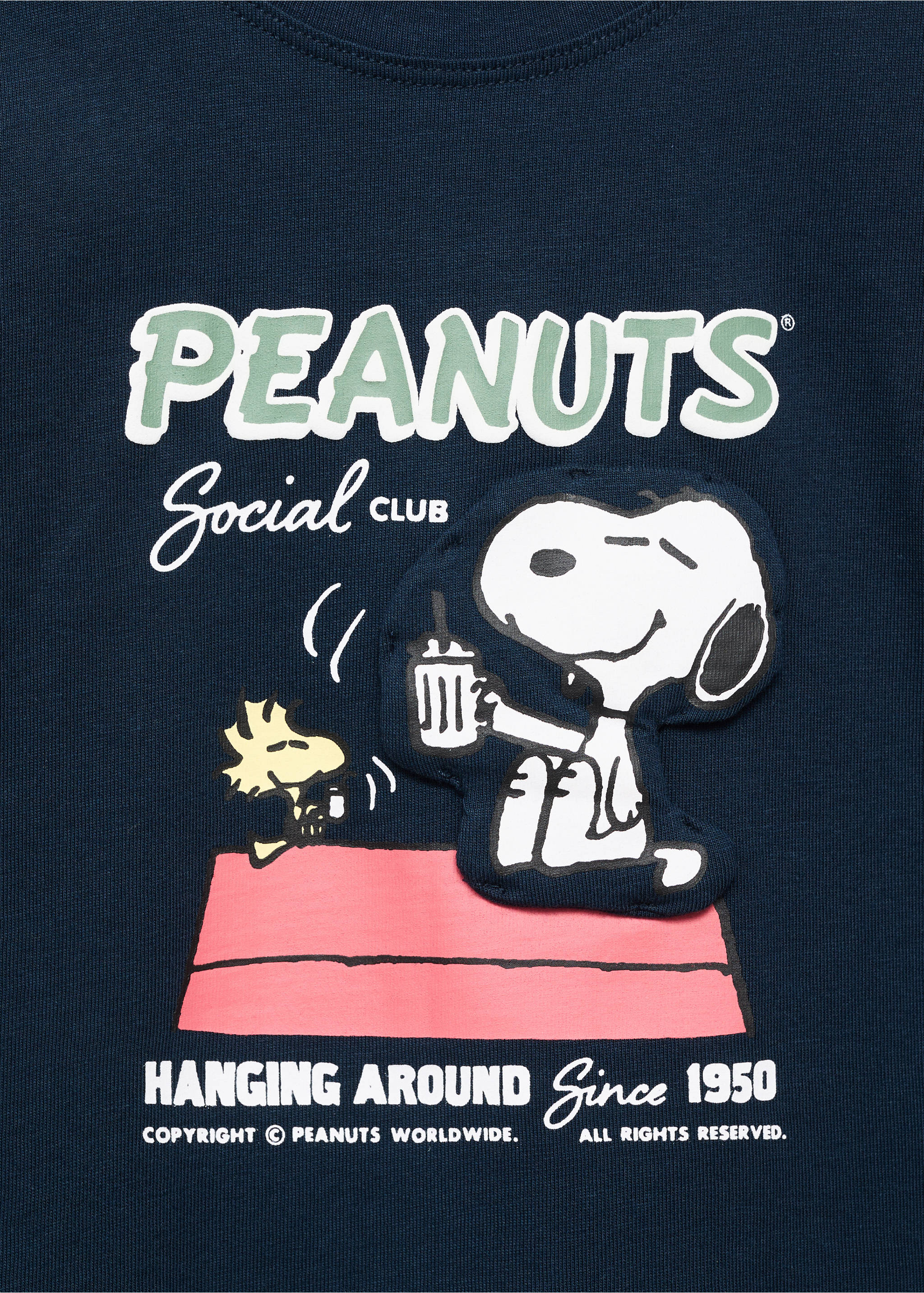Snoopy printed t-shirt - Details of the article 8, Navy. Ref: 17005160-00.