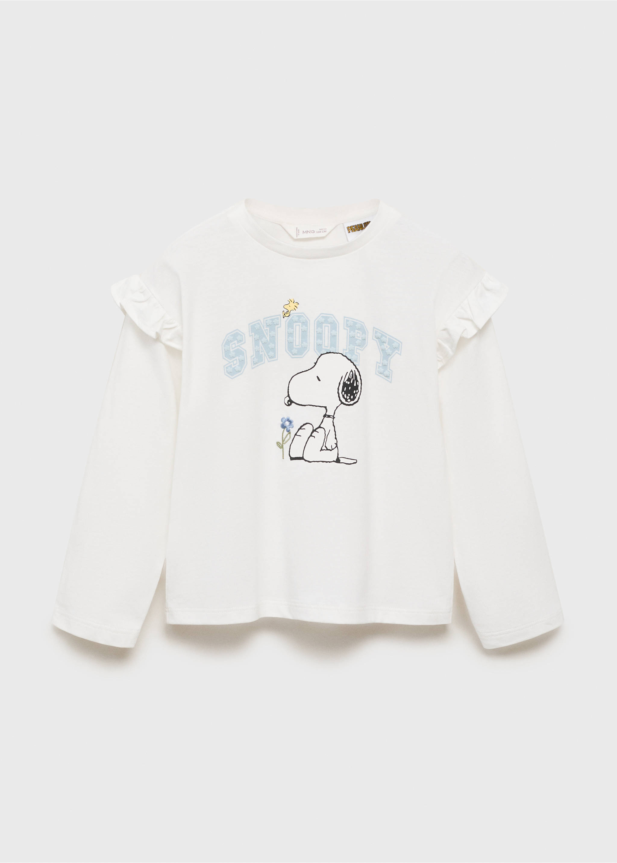T-shirt en coton Snoopy - Article sans modèle, Blanc cassé. Ref: 17005163-00.