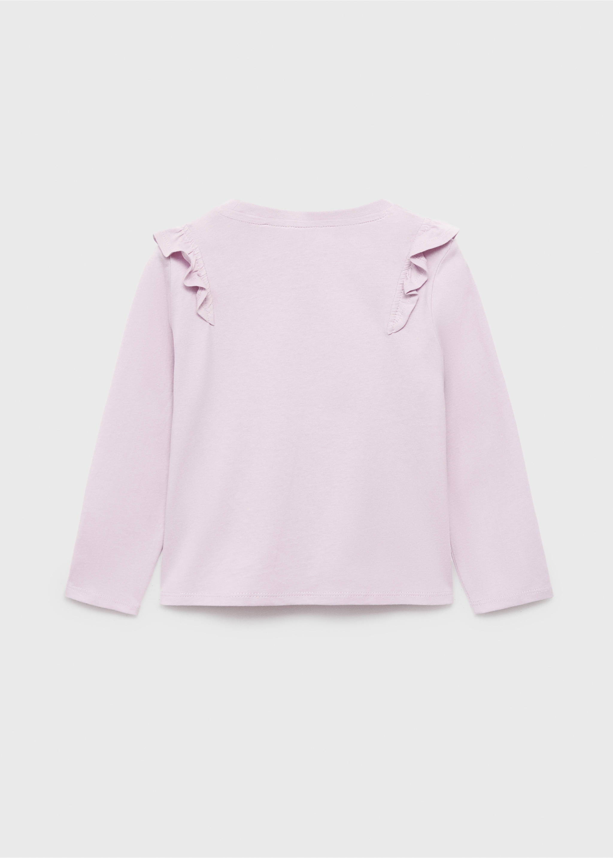Frills cotton t-shirt - Reverse of the article, Light/Pastel Purple. Ref: 17005164-00.
