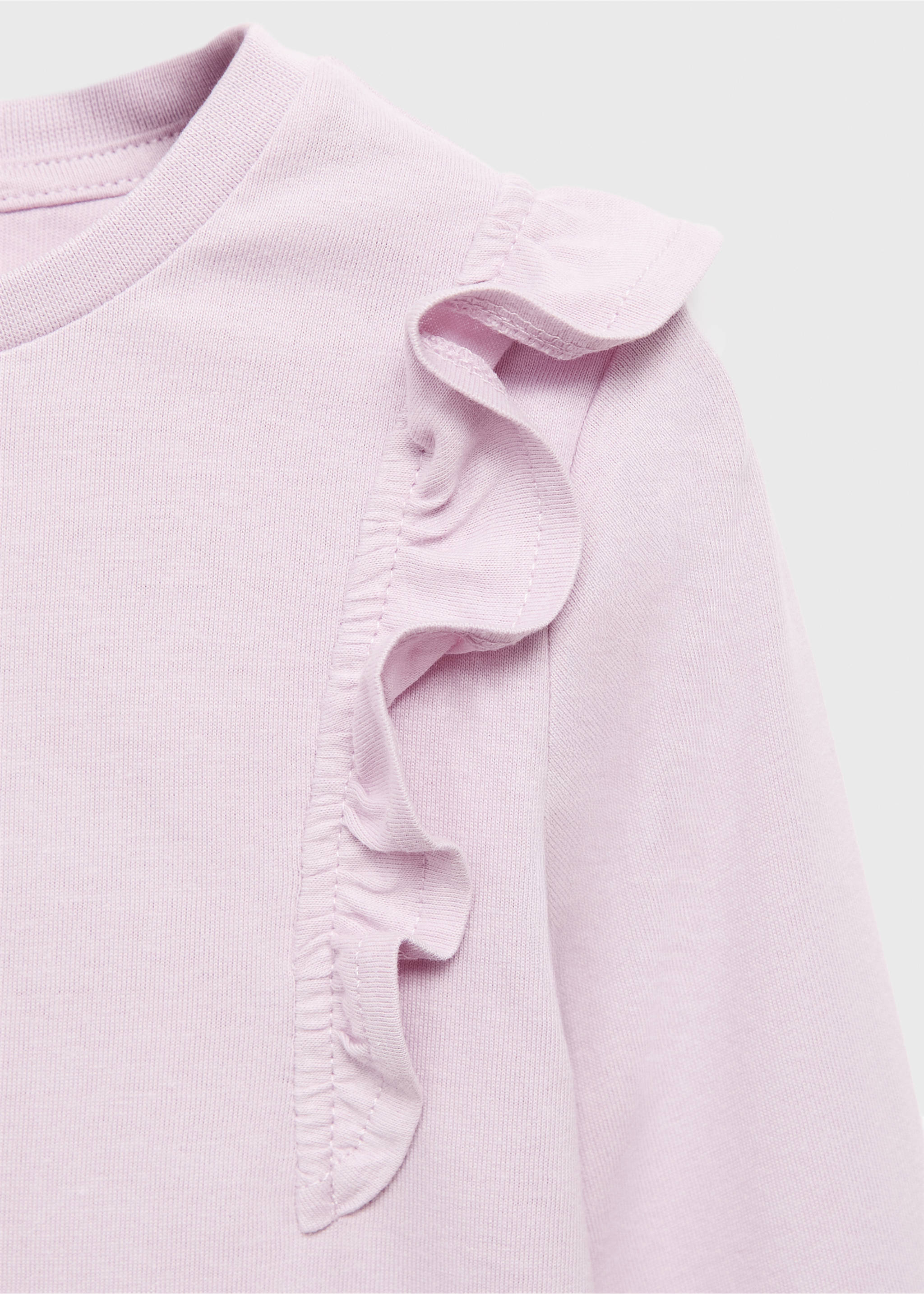 Frills cotton t-shirt - Details of the article 8, Light/Pastel Purple. Ref: 17005164-00.