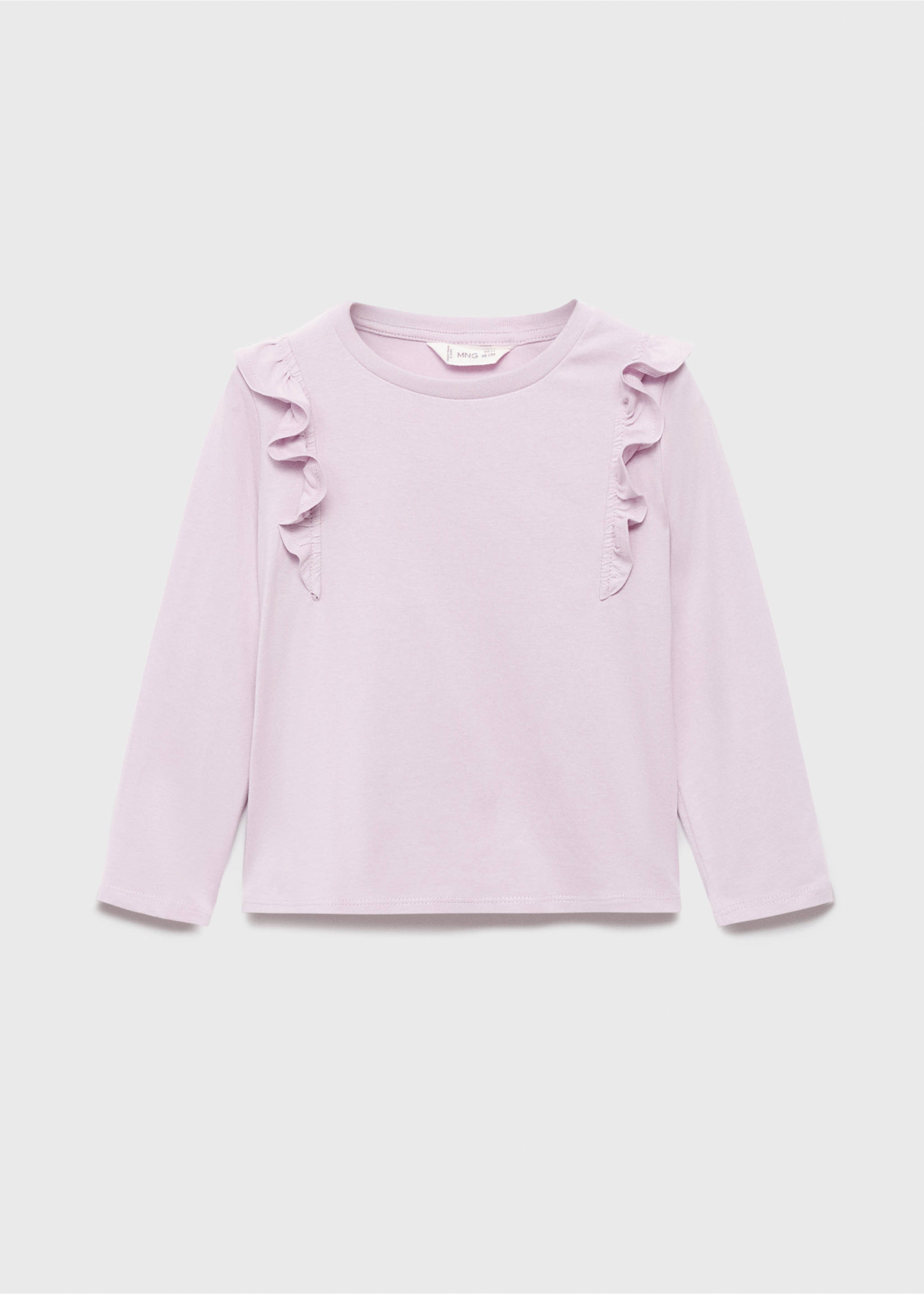 Frills cotton t-shirt - Article without model, Light/Pastel Purple. Ref: 17005164-00.