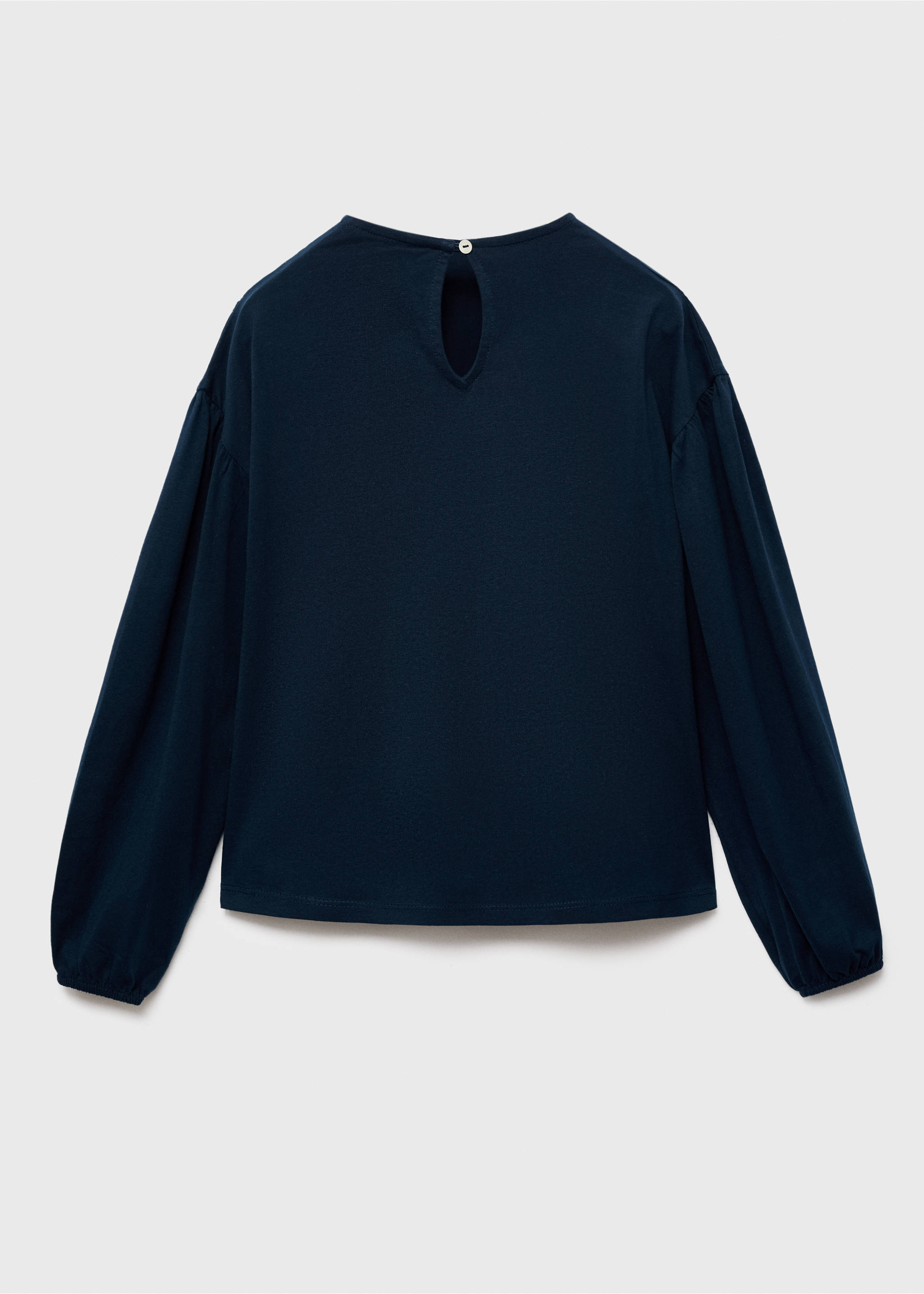 T-shirt with gathered details - Reverse of the article, Navy. Ref: 17005167-00.