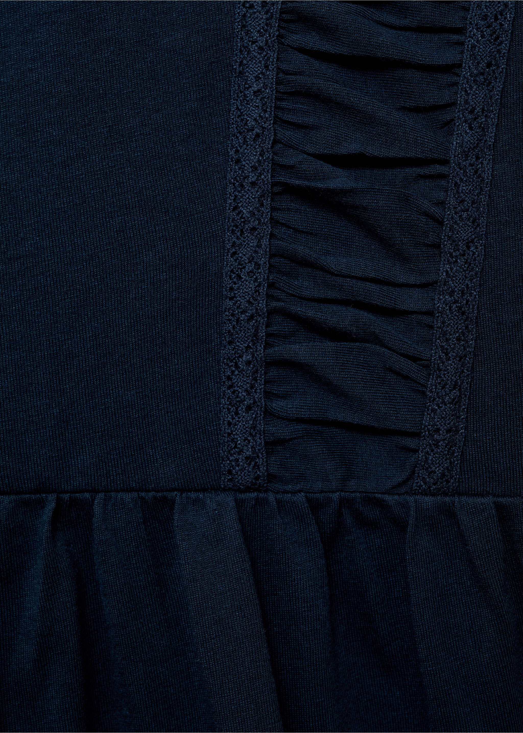 T-shirt with gathered details - Details of the article 8, Navy. Ref: 17005167-00.