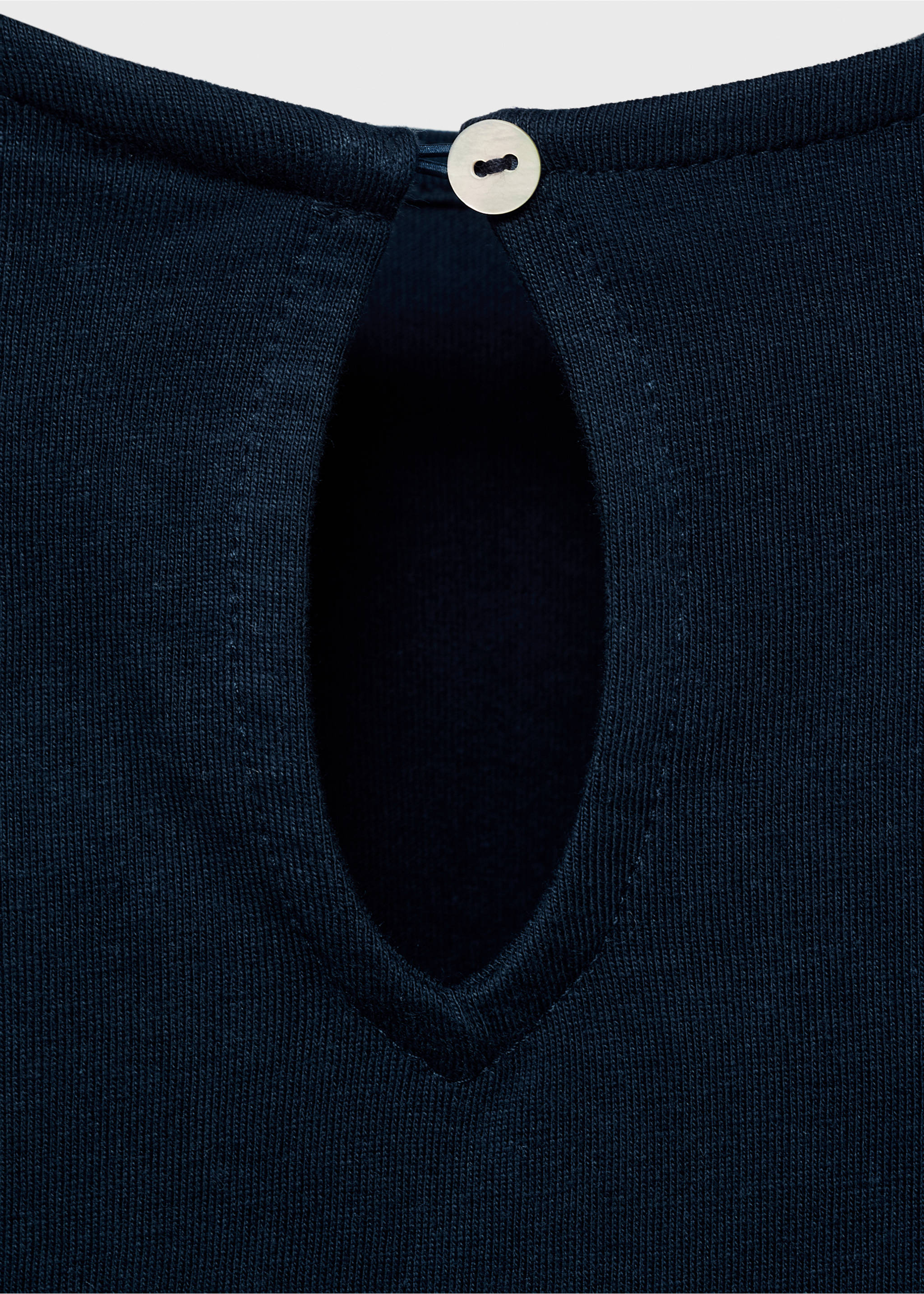 T-shirt with gathered details - Details of the article 0, Navy. Ref: 17005167-00.