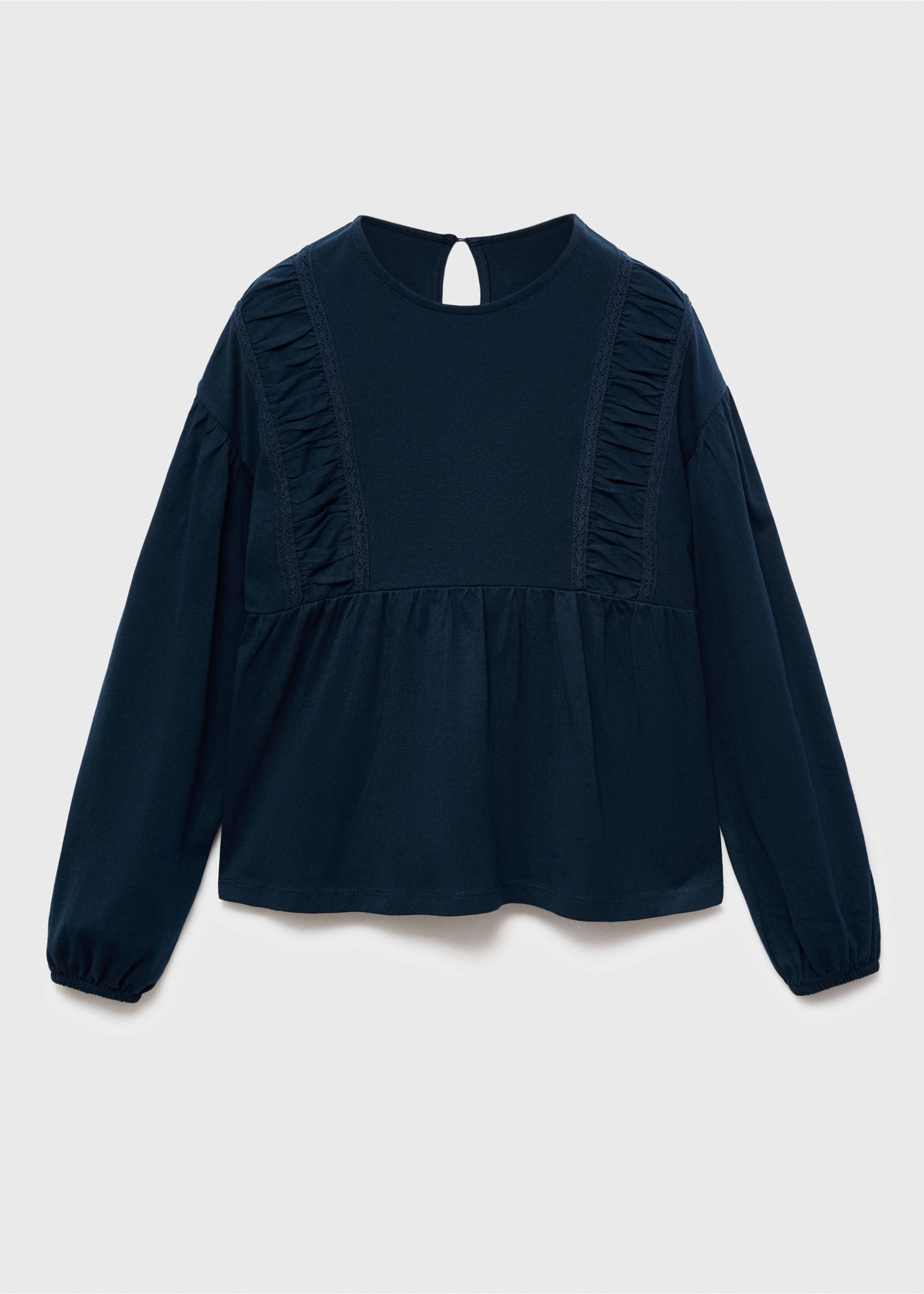 T-shirt with gathered details - Article without model, Navy. Ref: 17005167-00.