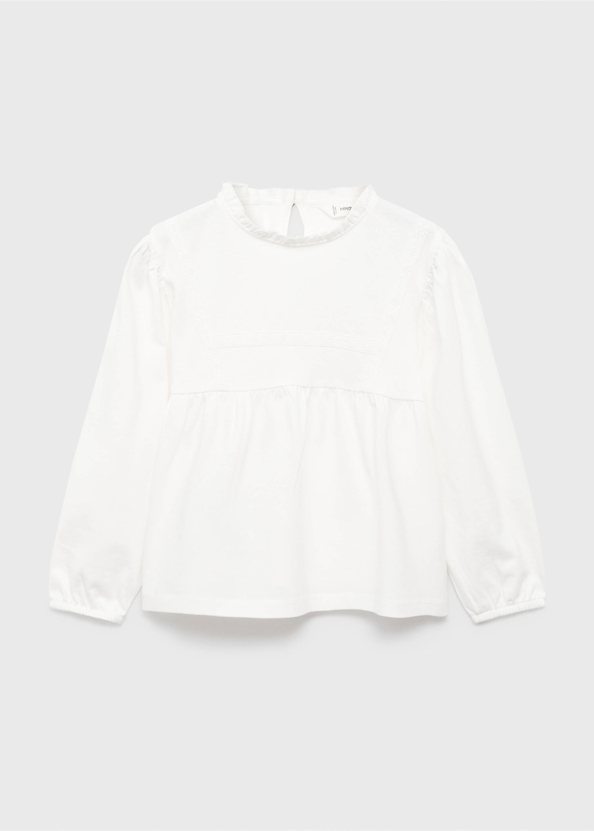 T-shirt coton brodé - Article sans modèle, Blanc cassé. Ref: 17005169-00.