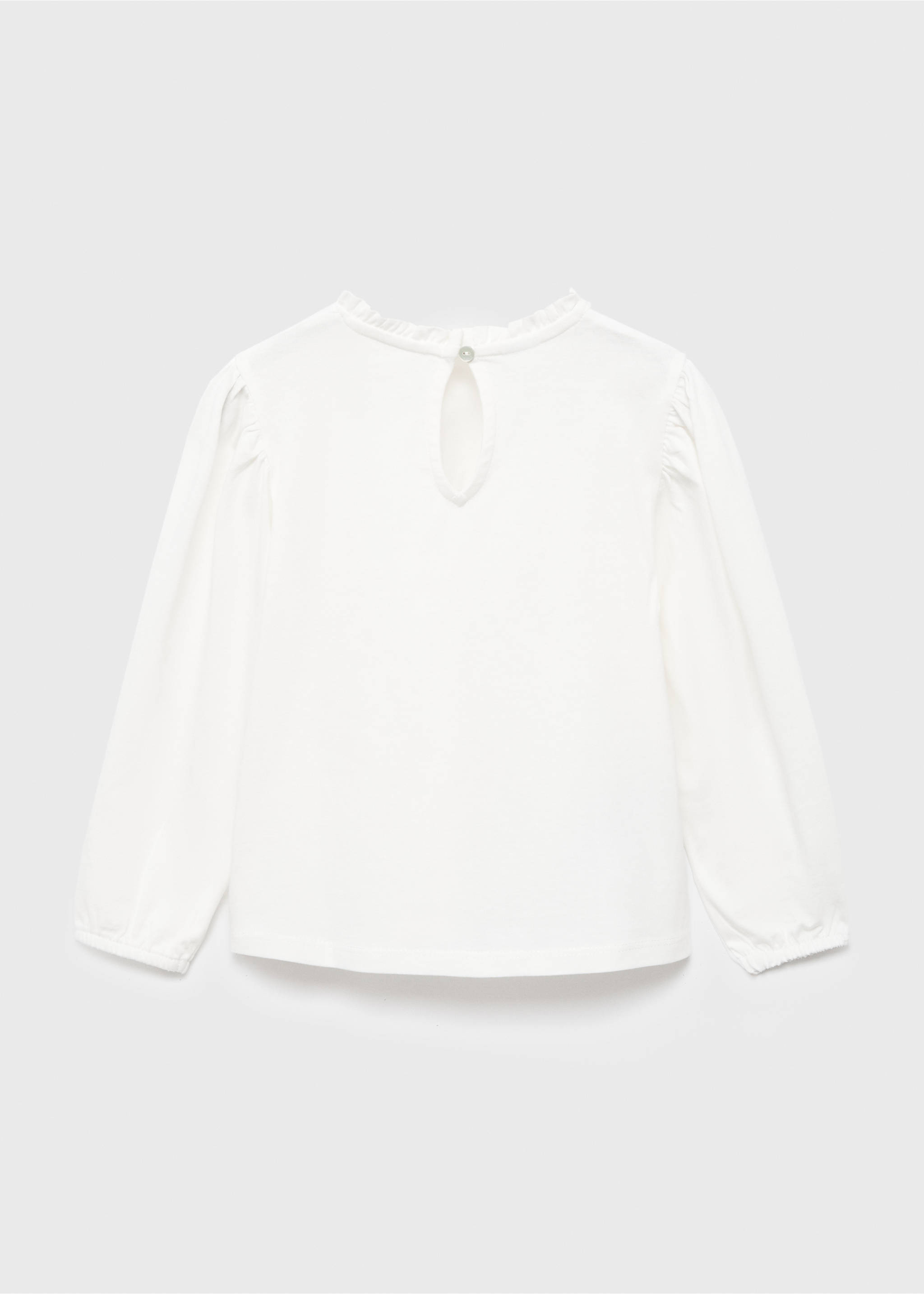 T-shirt coton brodé - Verso de l’article, Blanc cassé. Ref: 17005169-00.