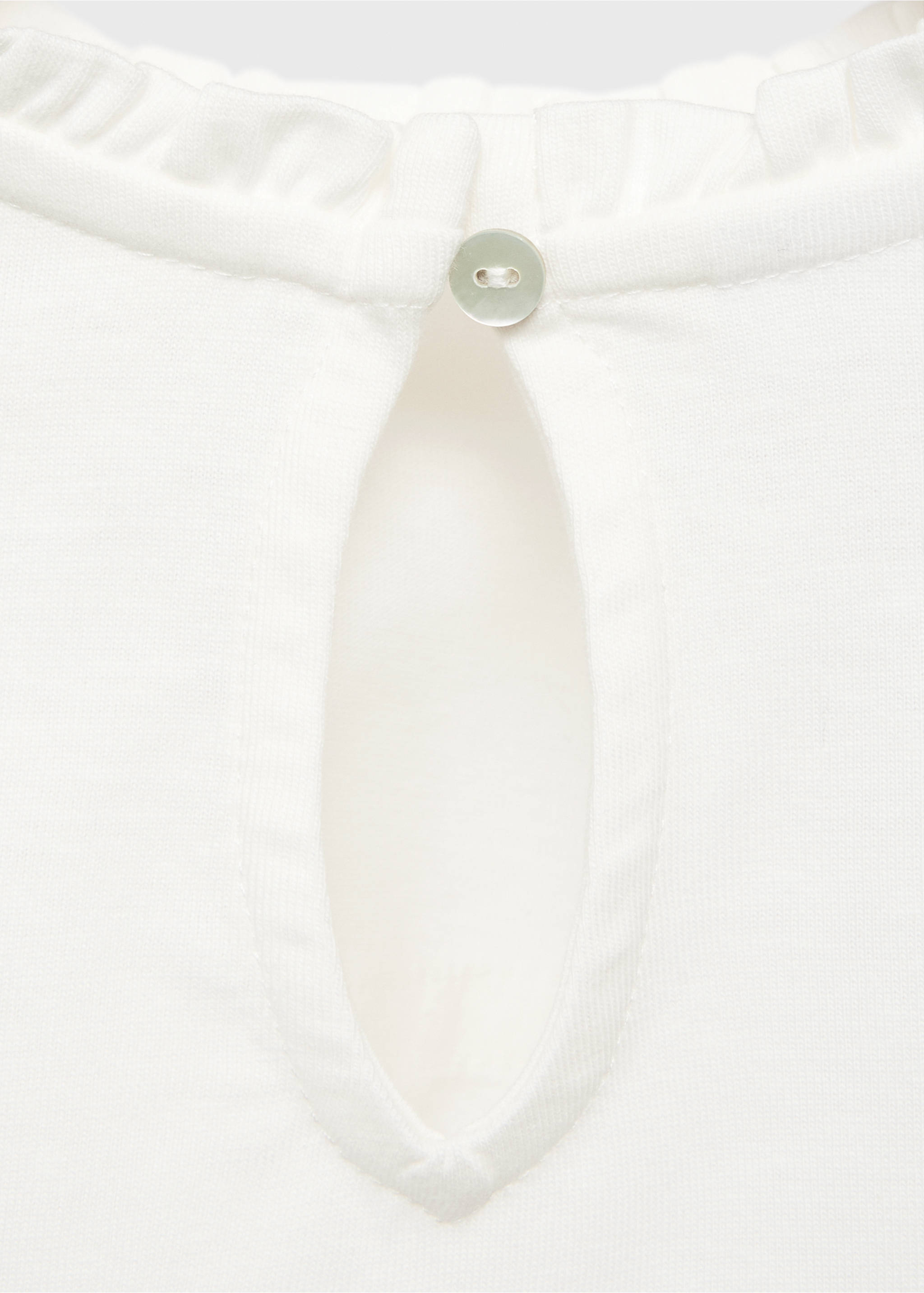 T-shirt coton brodé - Détail de l'article 0, Blanc cassé. Ref: 17005169-00.