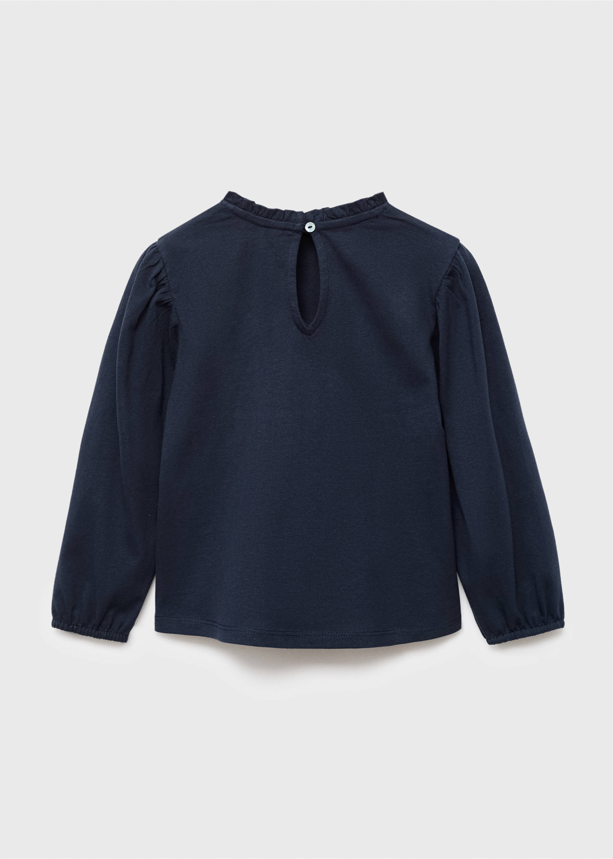 T-shirt coton brodé - Verso de l’article, Bleu marine. Ref: 17005169-00.