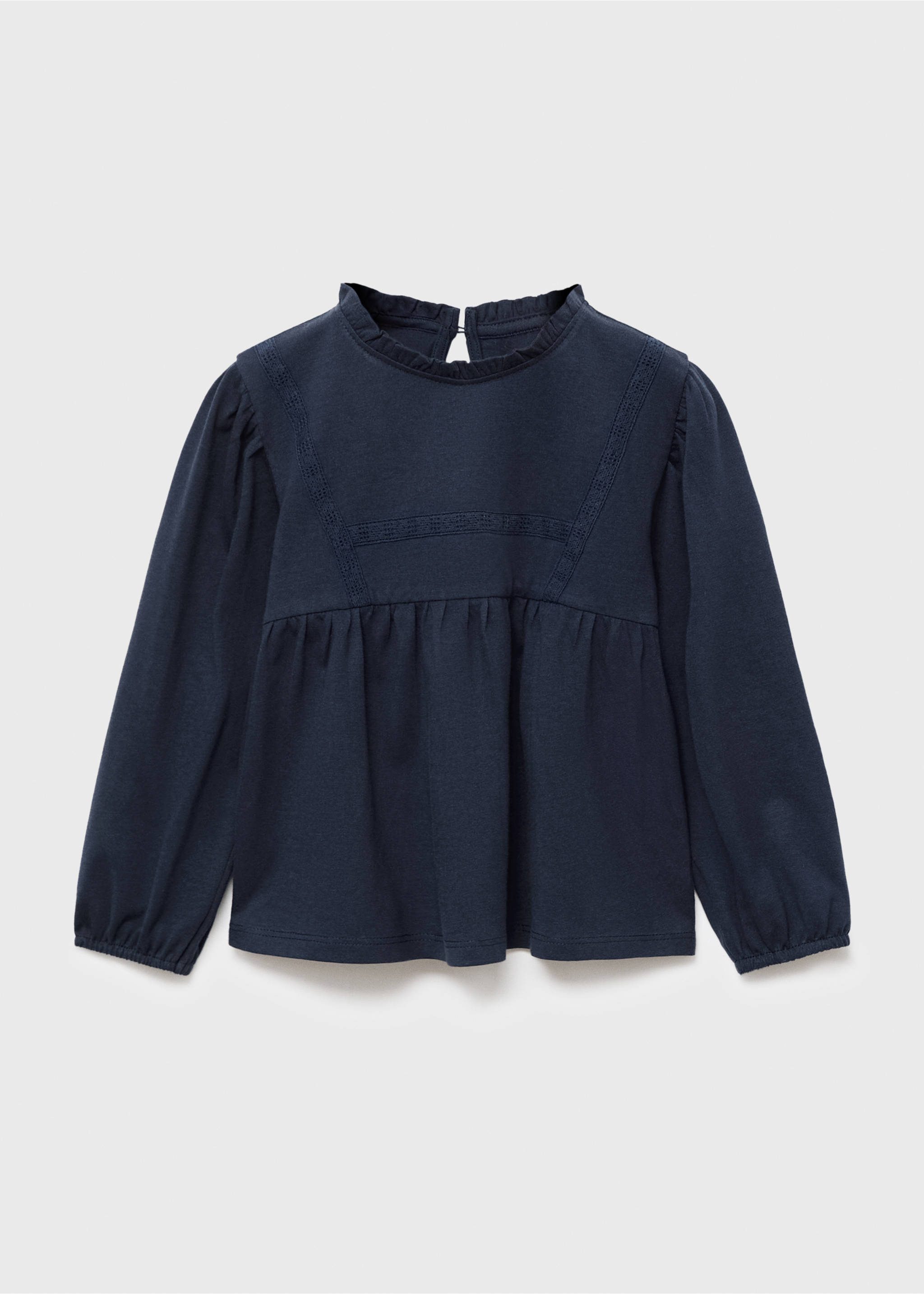 Embroidered cotton T-shirt - Article without model, Navy. Ref: 17005169-00.