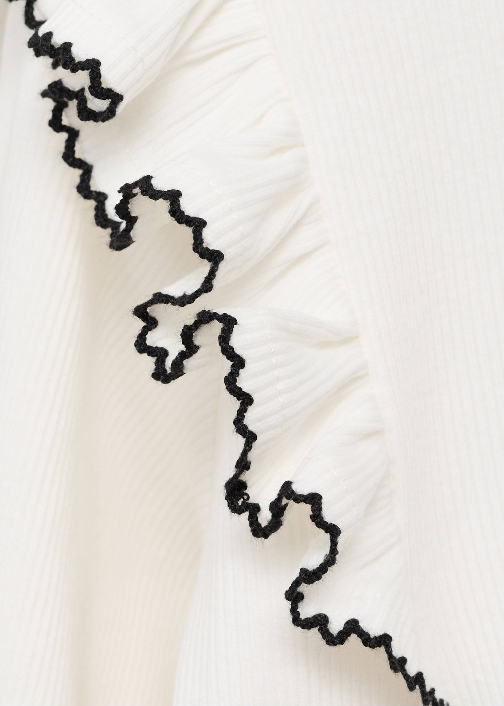 Ruffled ribbed T-shirt - Details of the article 0, Off White. Ref: 17005170-00.
