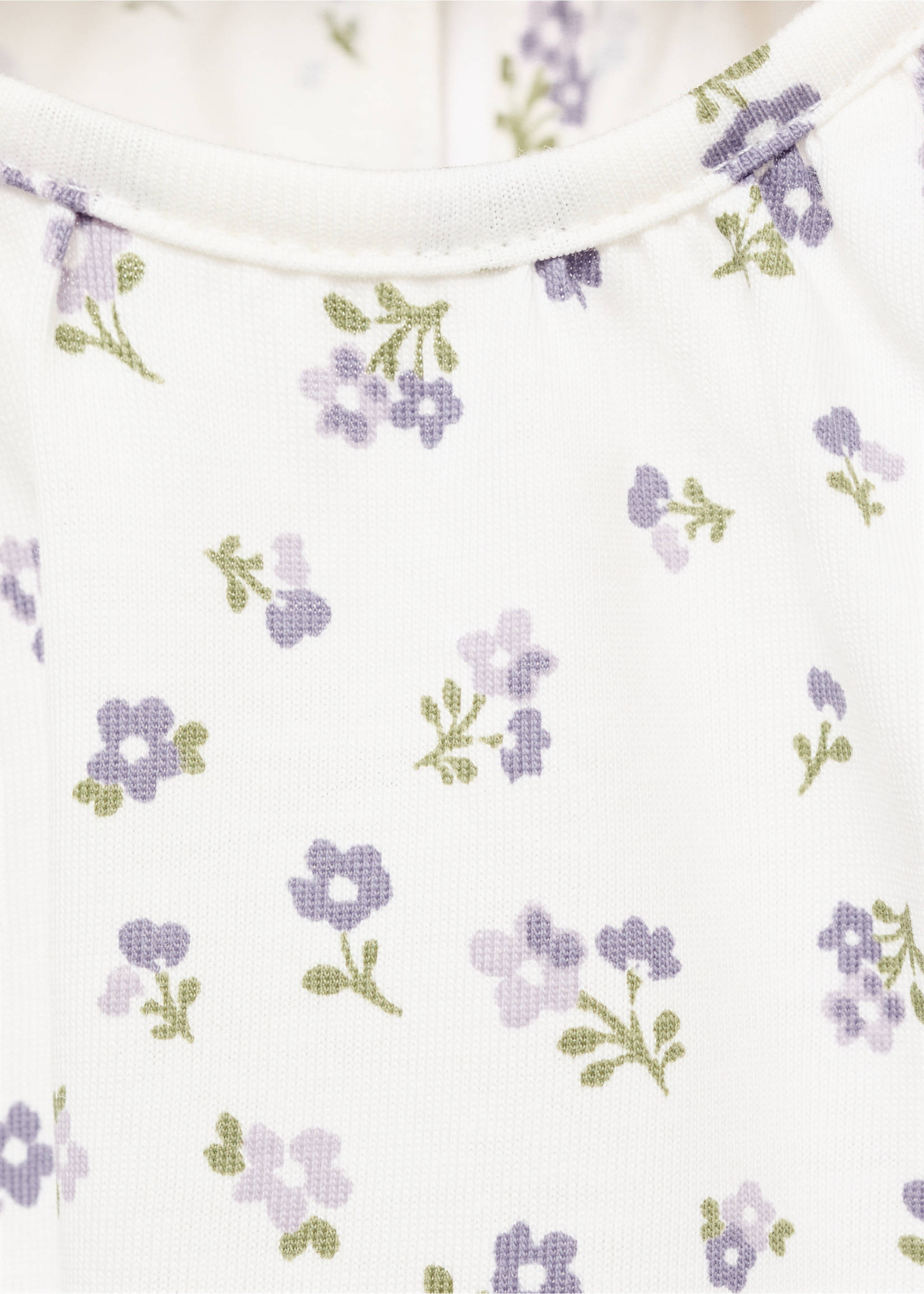 Floral cotton t-shirt - Details of the article 8, Off White. Ref: 17005173-00.