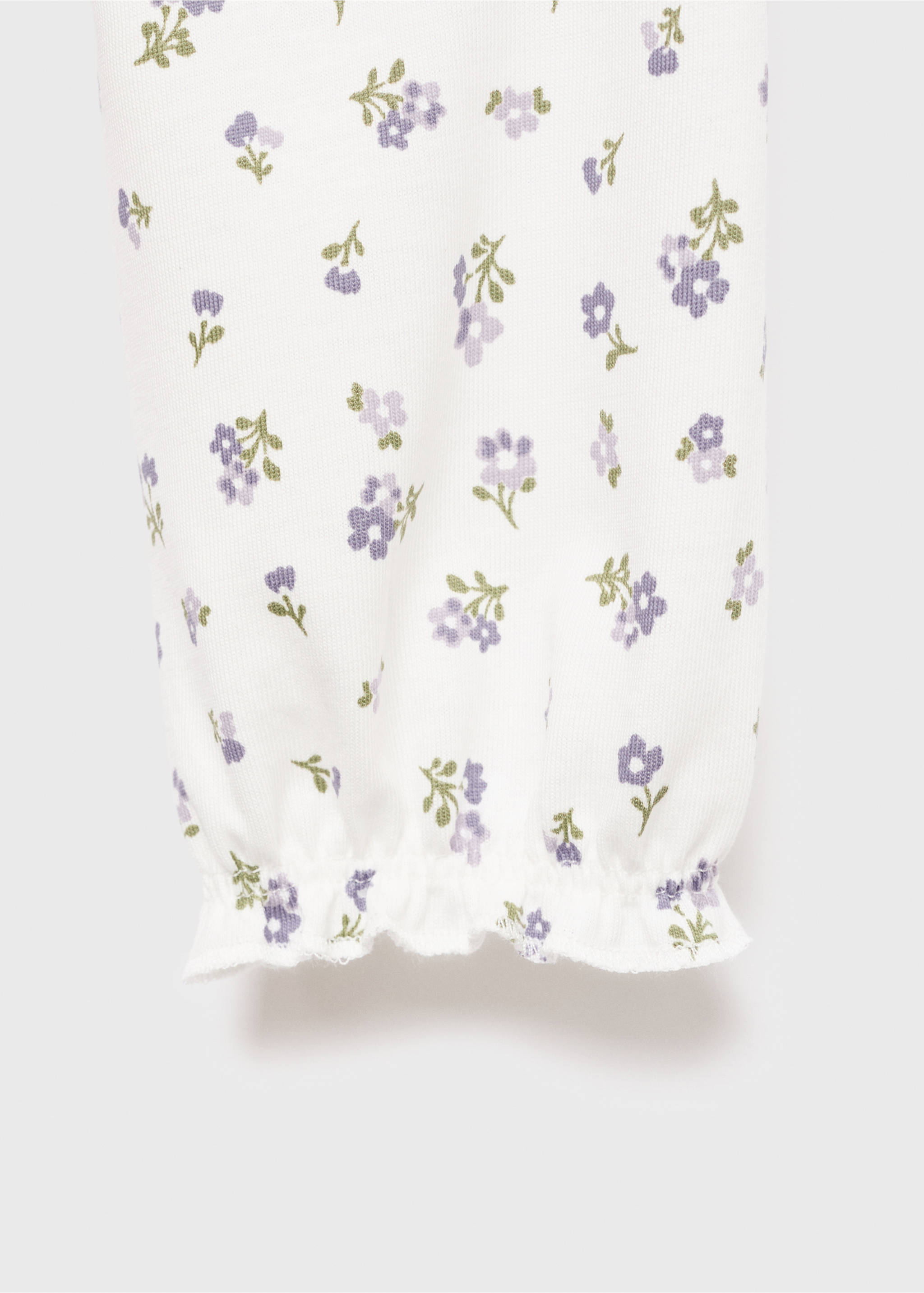 Floral cotton t-shirt - Details of the article 0, Off White. Ref: 17005173-00.