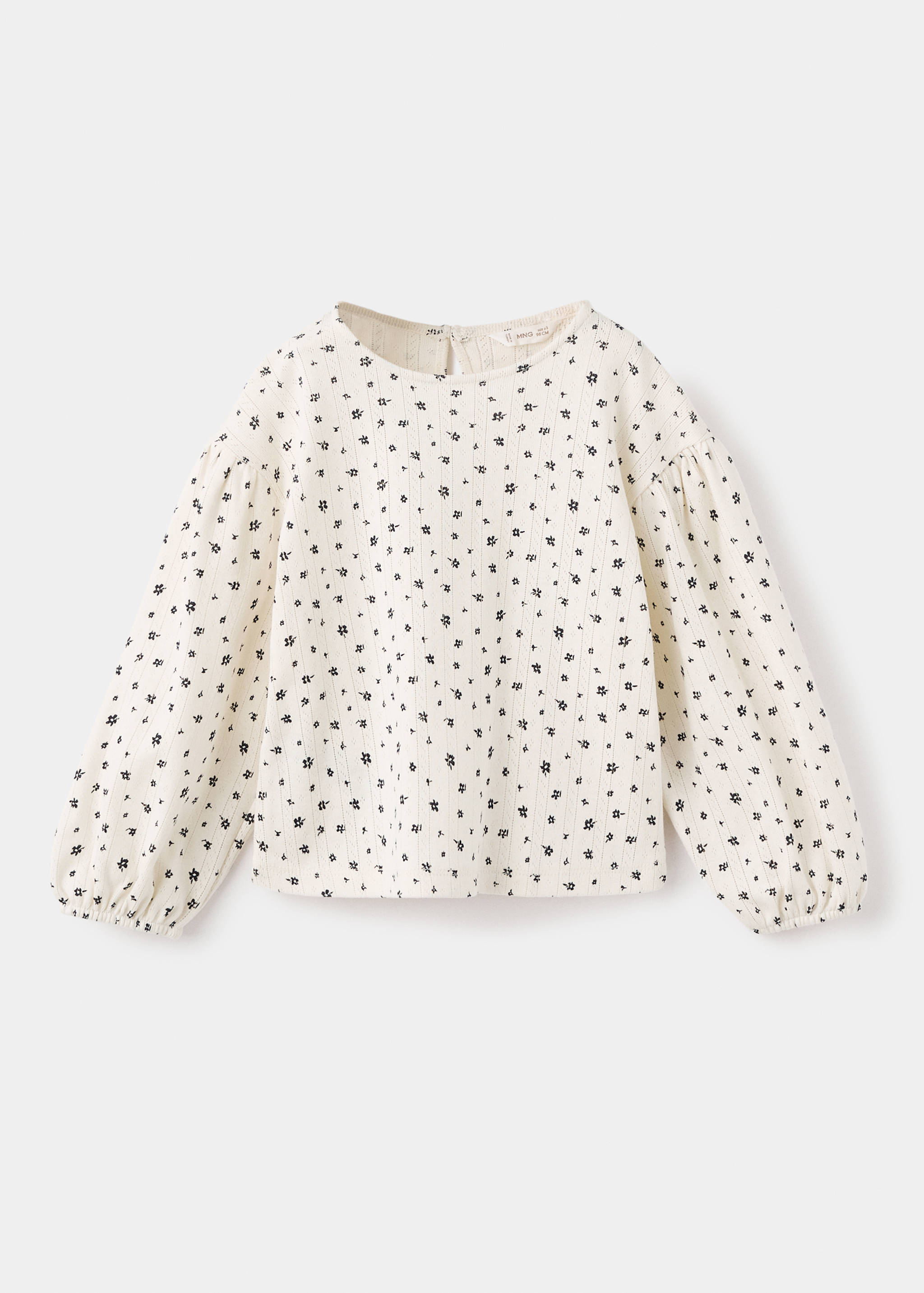 T-shirt floral maille côtelée - Article sans modèle