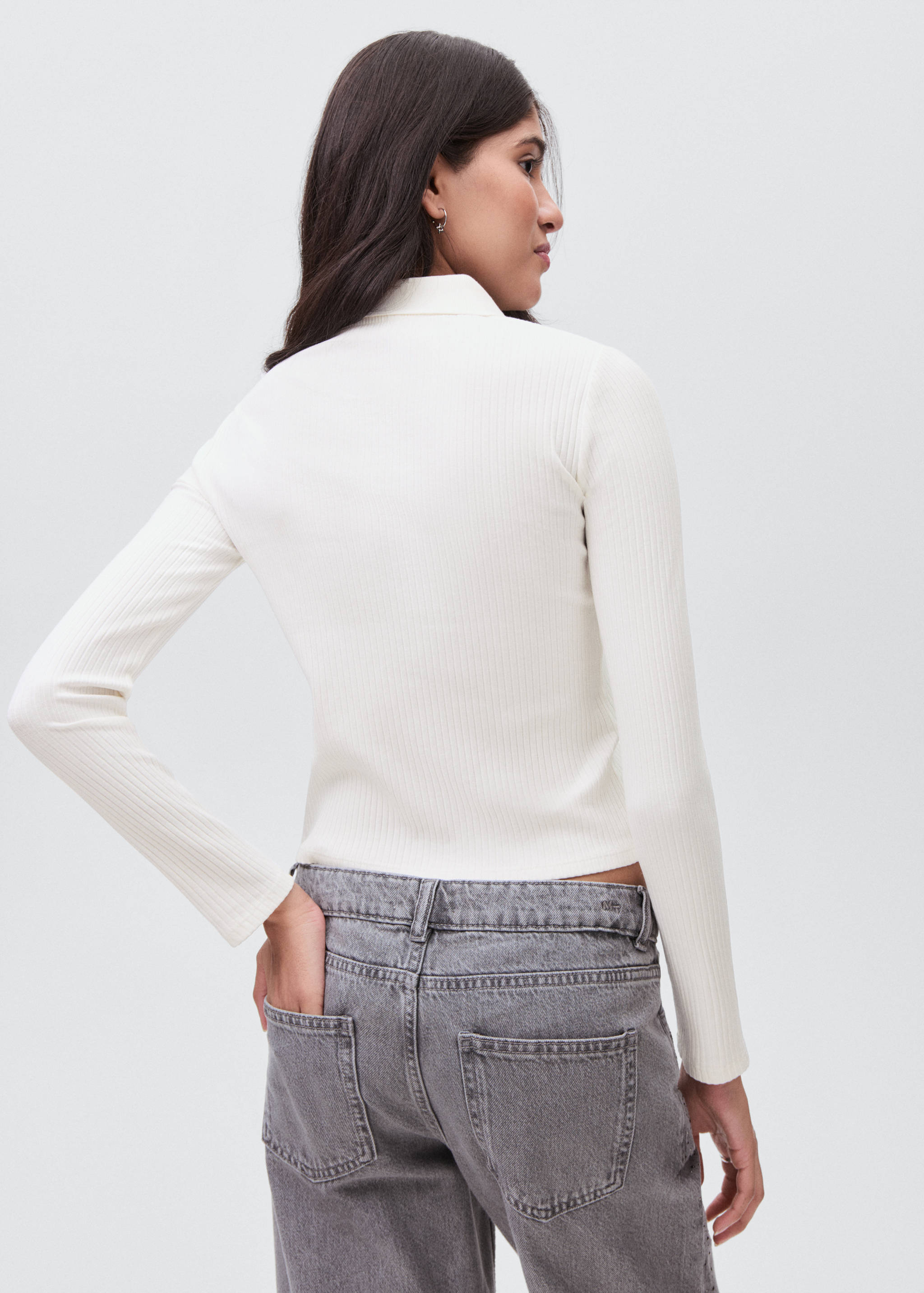 Ribbed polo t-shirt - Reverse of the article